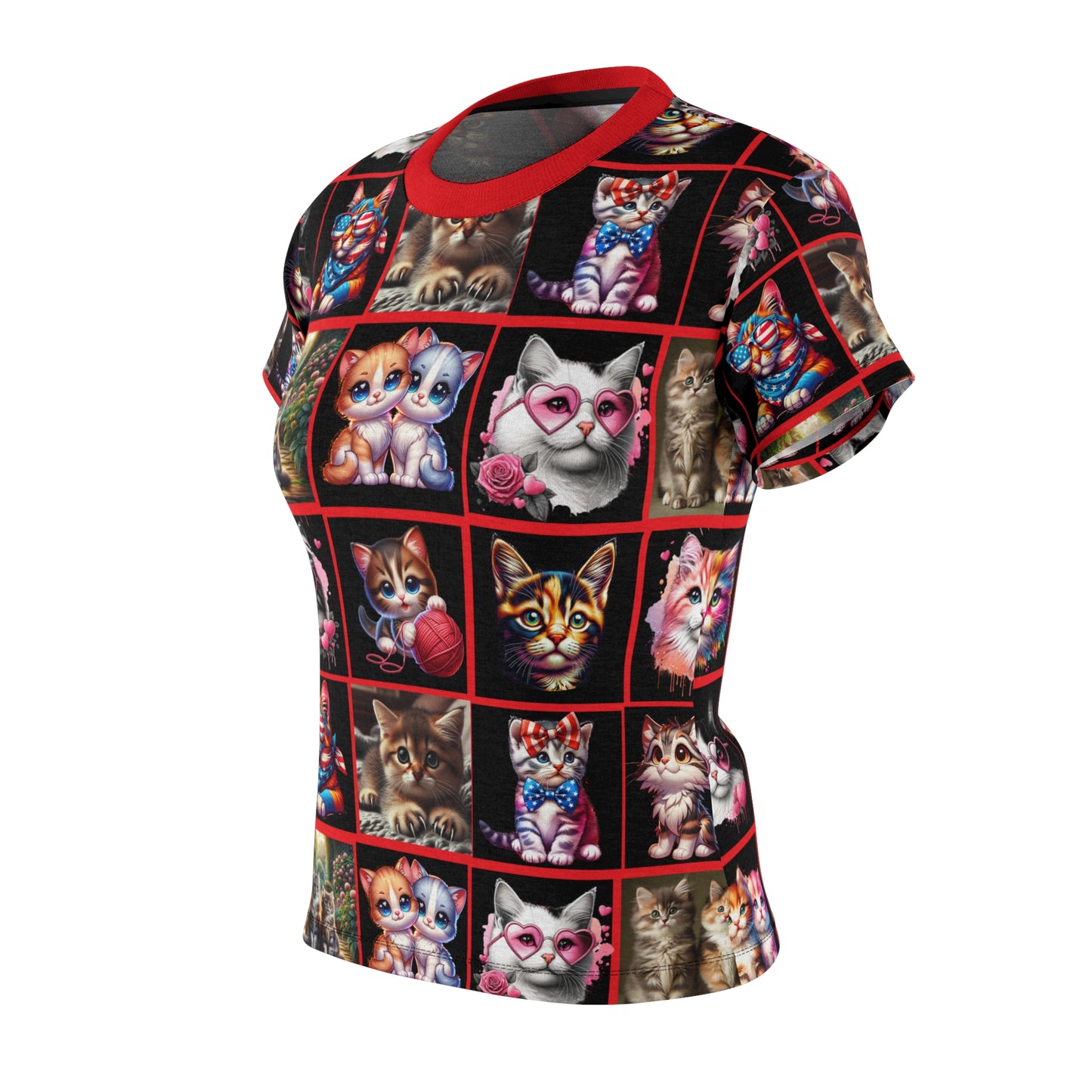 Cats Meow - Red Graphic Tee for Women