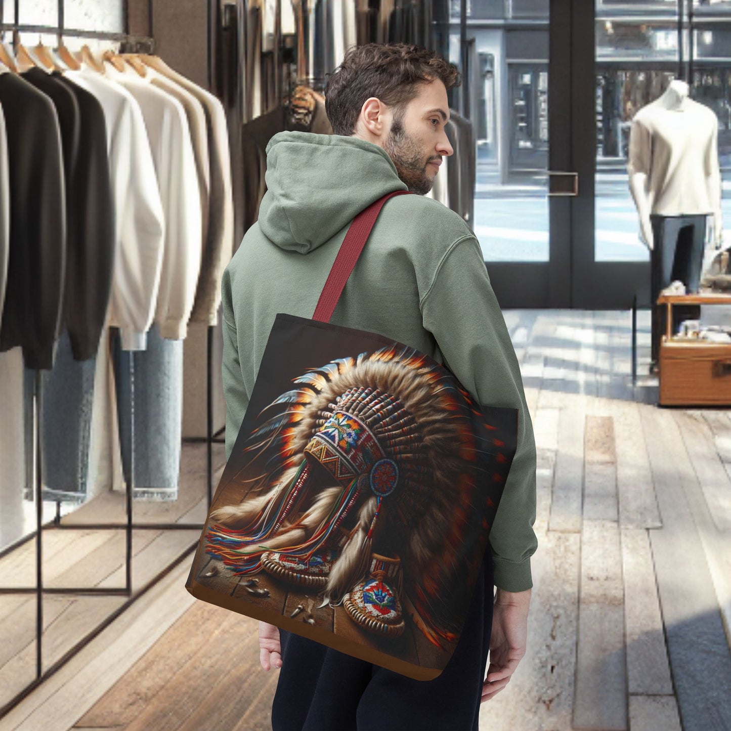 Native War Bonnet Tote Bag - Tribal Style Accessories
