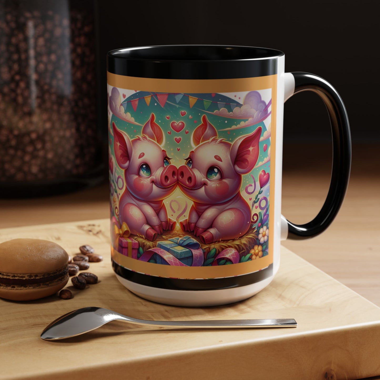 Coffee Mug Love Pigs Picknick 11, 15oz