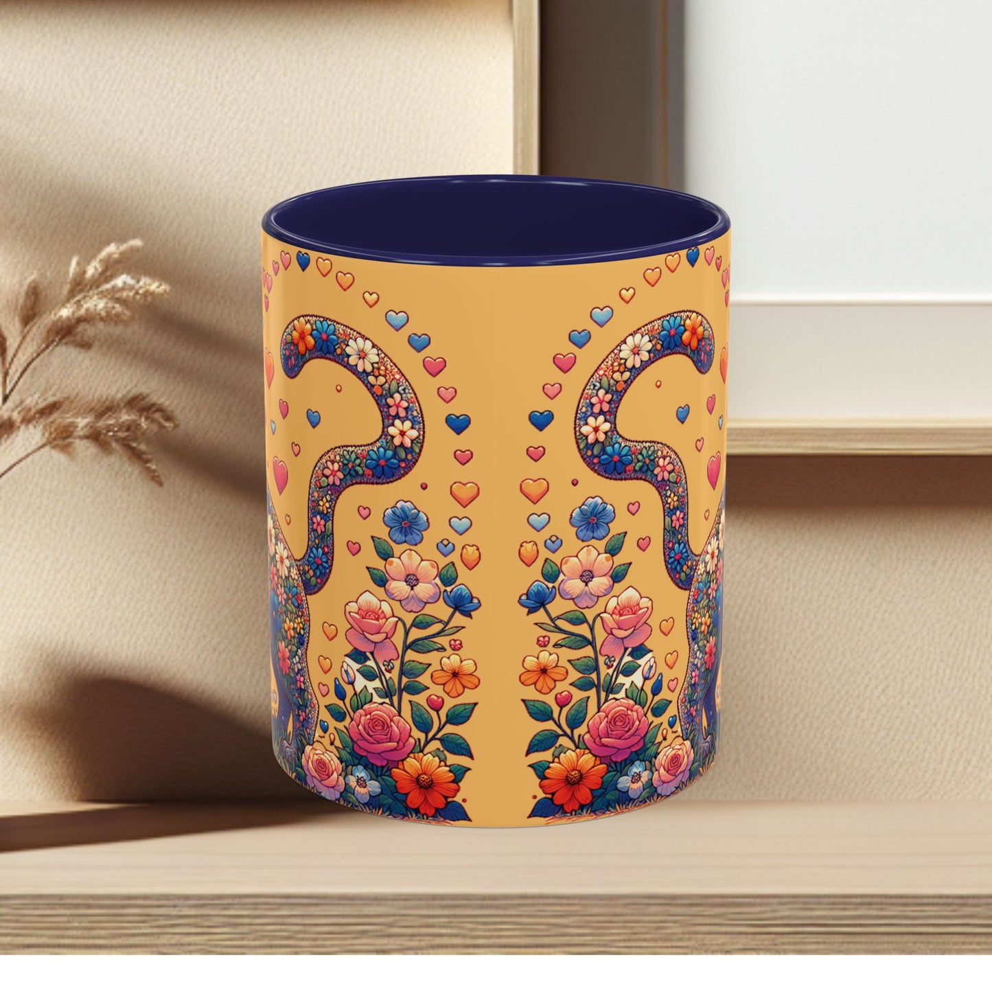 Mug- Loving Cat - Accent Coffee Mug (11oz, 15oz) (AOP)