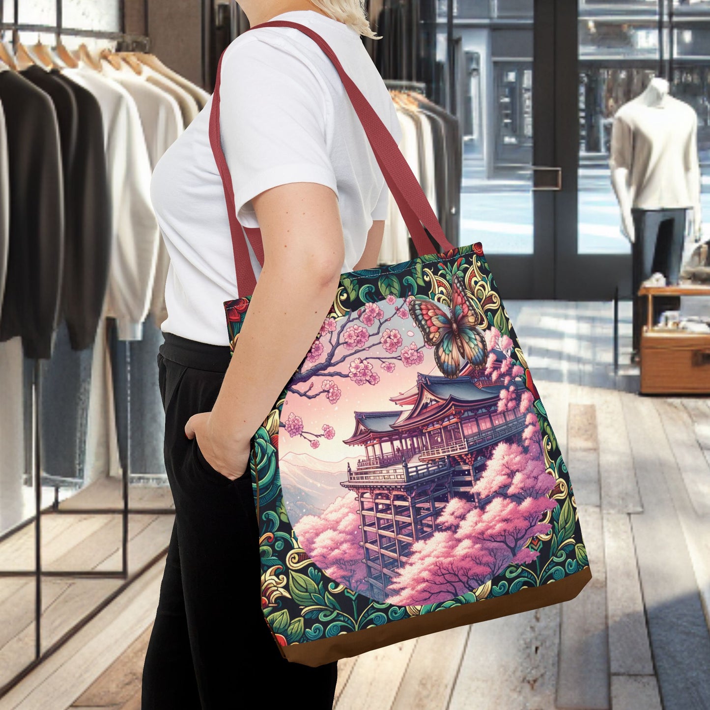 Sakura Butterfly Tote Bag