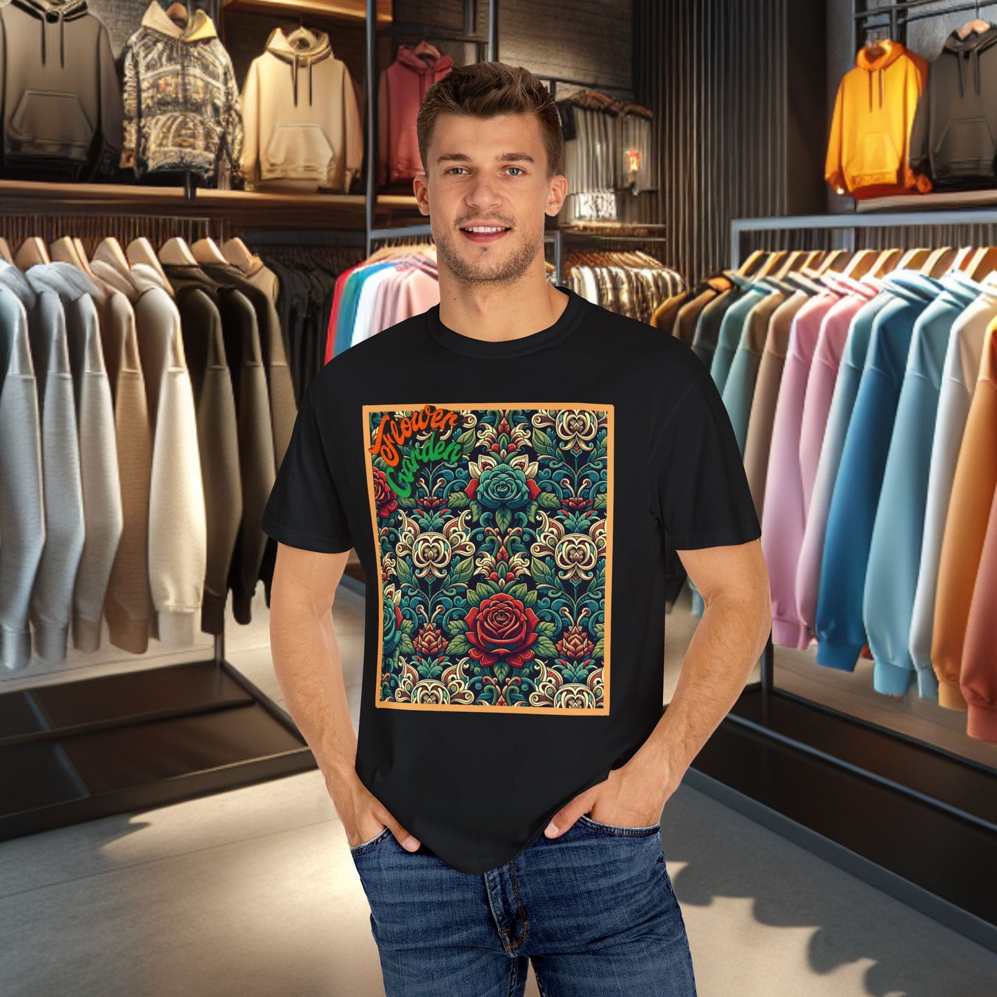 Unisex T-shirt- Flower Garden - Comfort Colors 1717-