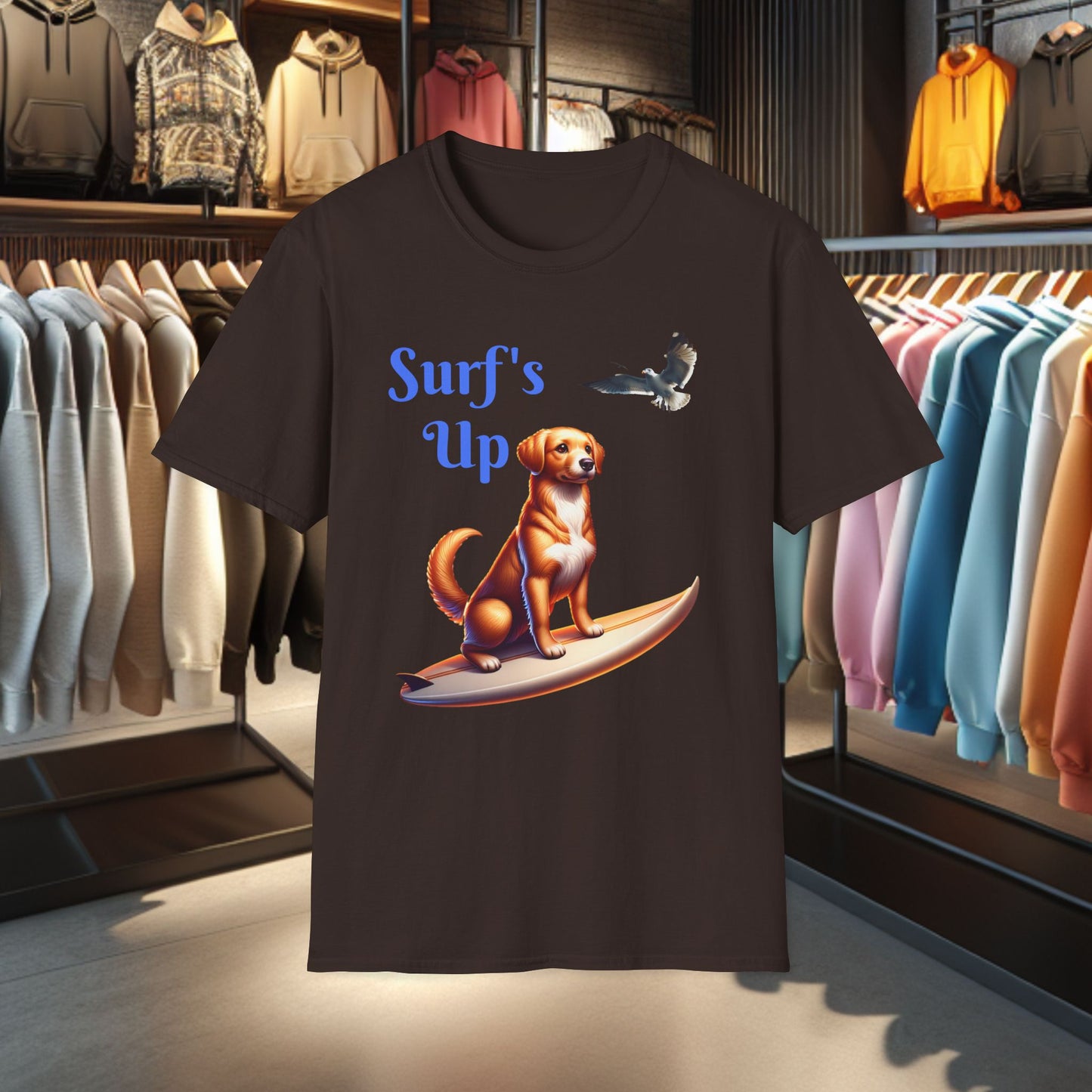 Dog Surfing Unisex T-Shirt - Surf's Up