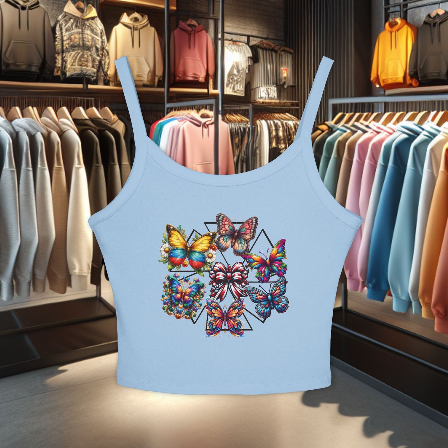 Colorful Butterfly Women's Tank Top - Summer Fashion, Boho Style
