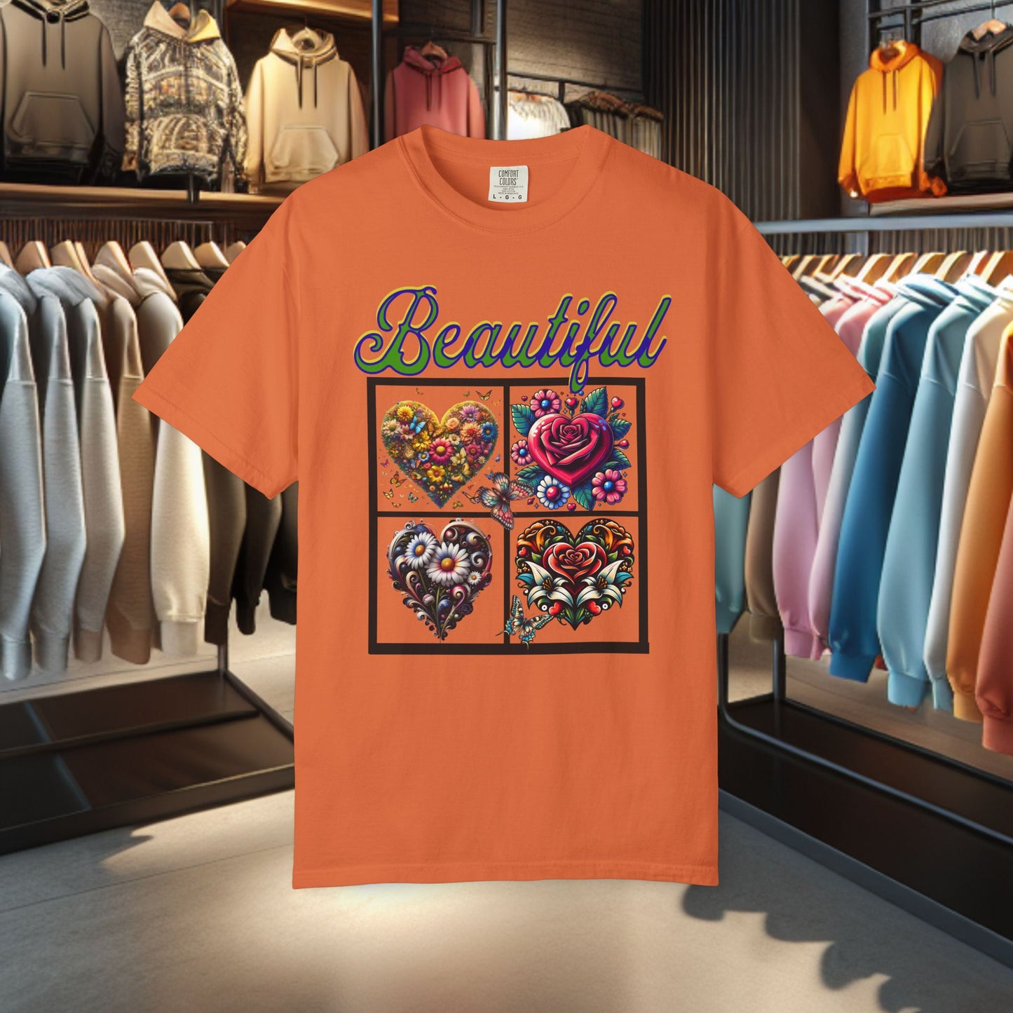 Beautiful Hearts Floral Unisex T-shirt