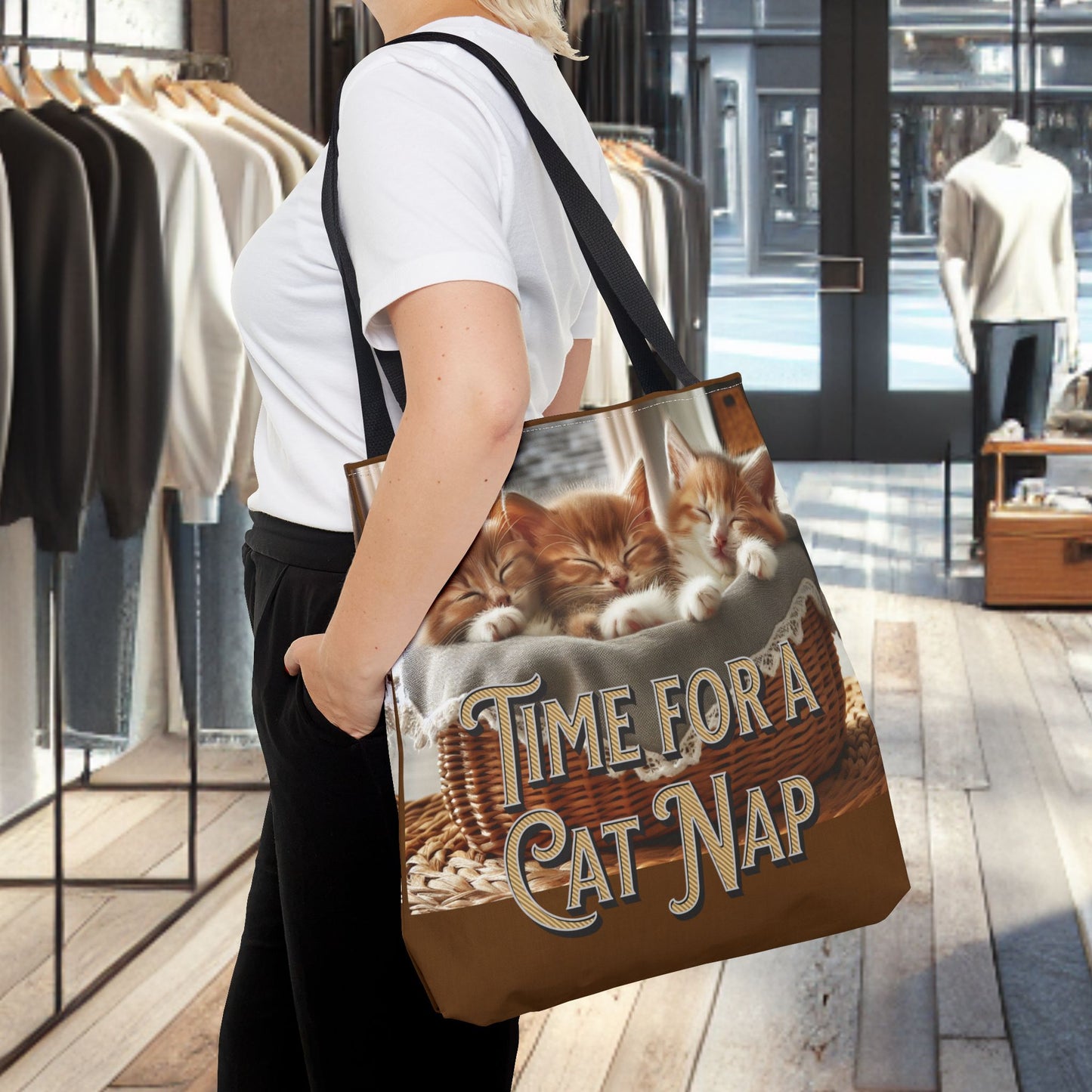 Tote Bag -Time For a Cat Nap Tote Bag (AOP)