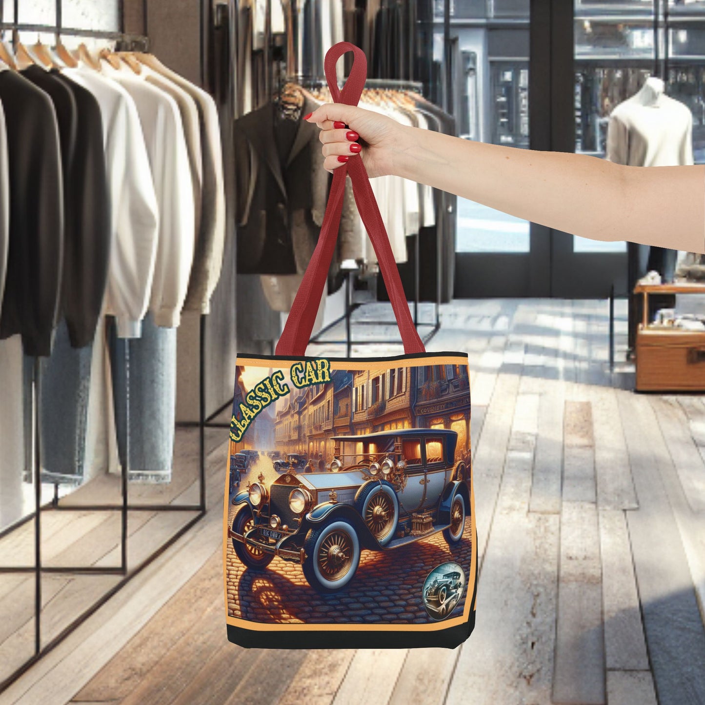 Tote Bag-Classic Car Blue Tote Bag -
