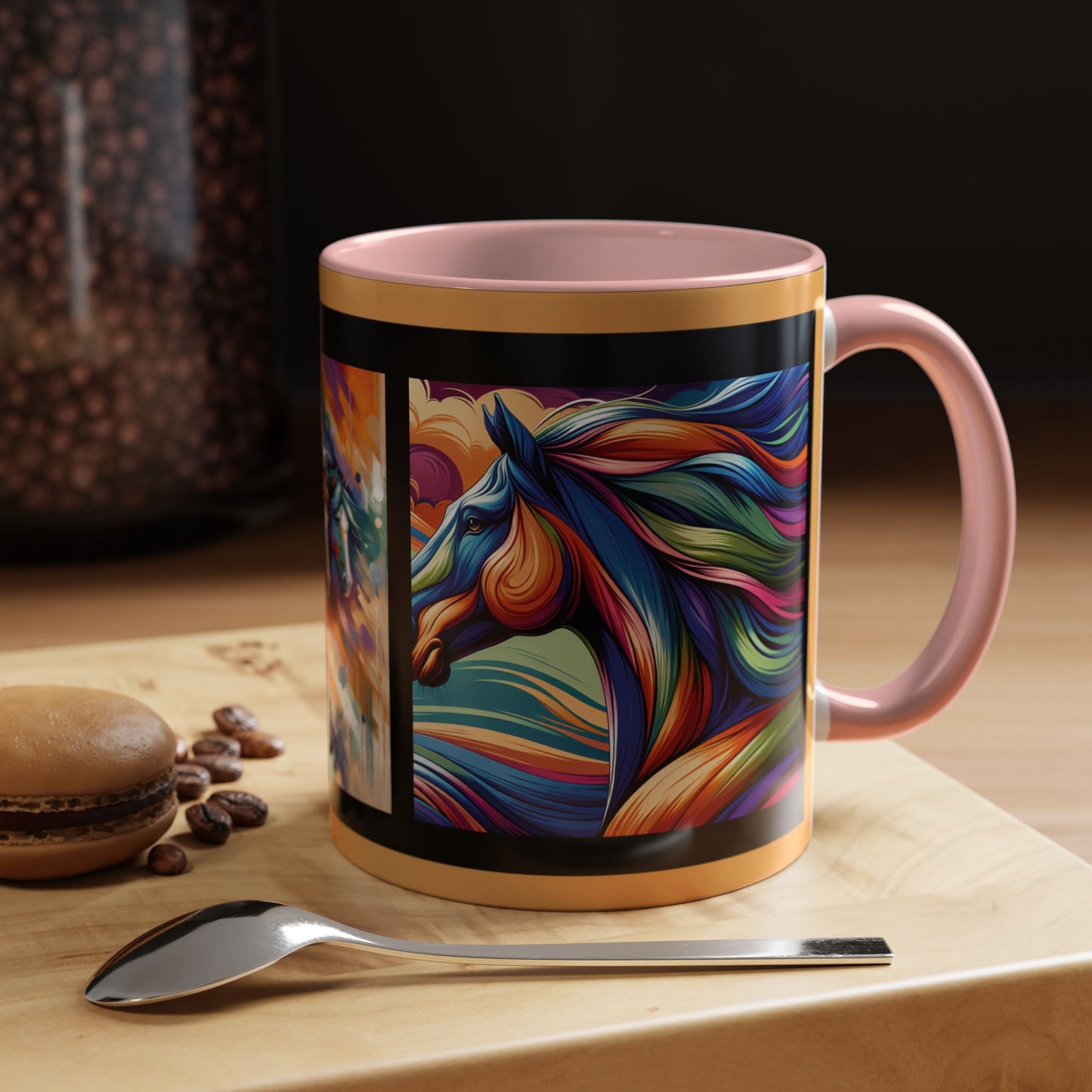 Mug Coffee Multi Color Horses 11oz 15oz