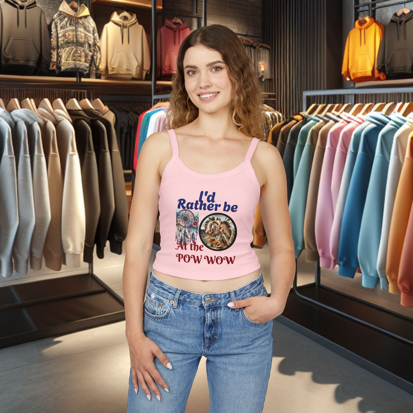 I'd Rather be at the POW WOW-Native American Tank Top