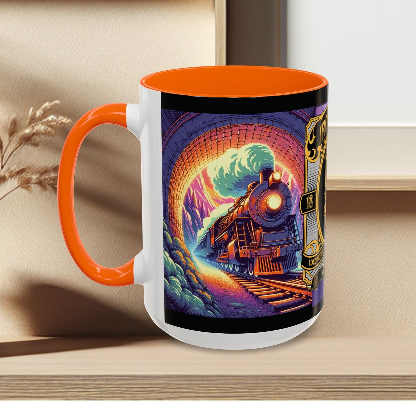 Mug- Steam engine Iron Horse- Accent Coffee Mug (15oz)
