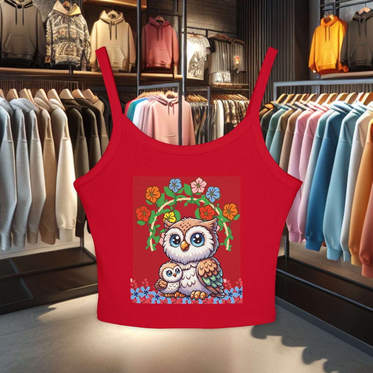 Women's Tank Top - Owl with its baby Design