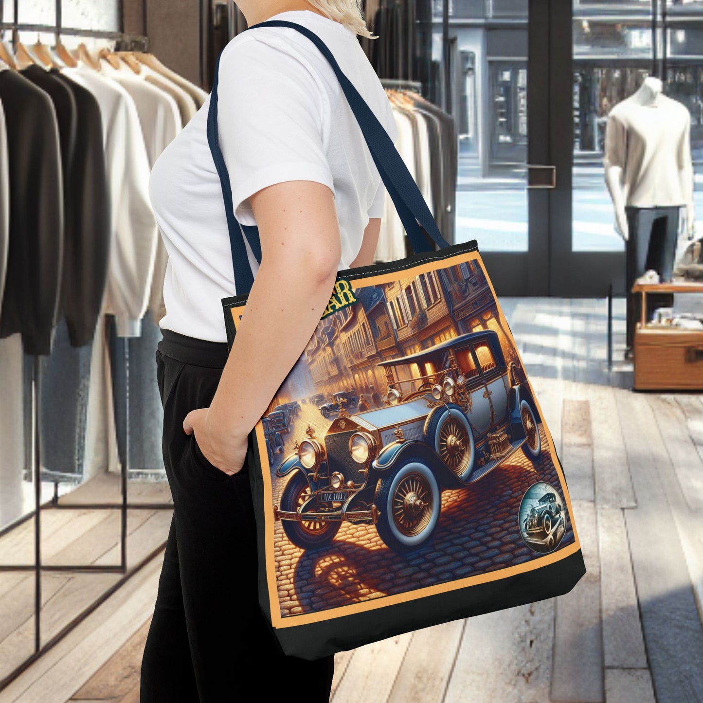 Tote Bag-Classic Car Blue Tote Bag -