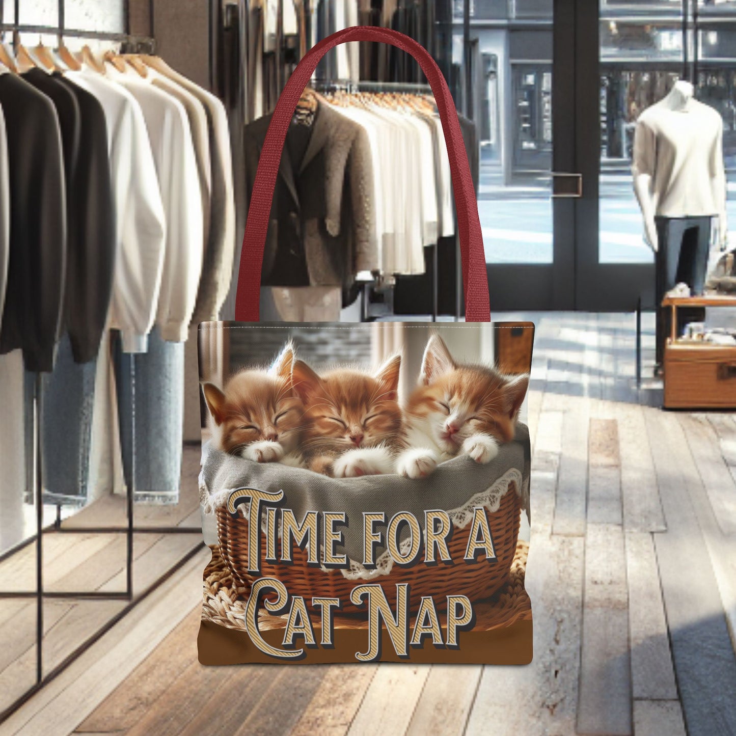 Tote Bag -Time For a Cat Nap Tote Bag (AOP)