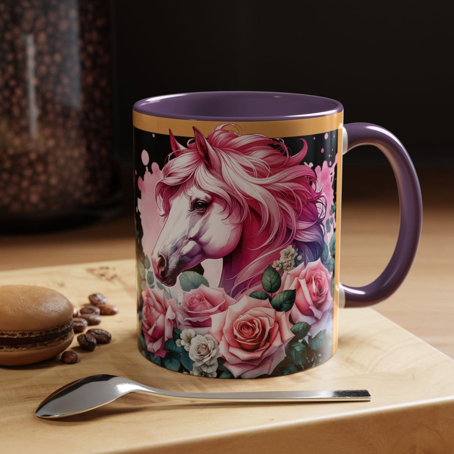 Coffee Mug Horses in Flowers 11oz 15oz