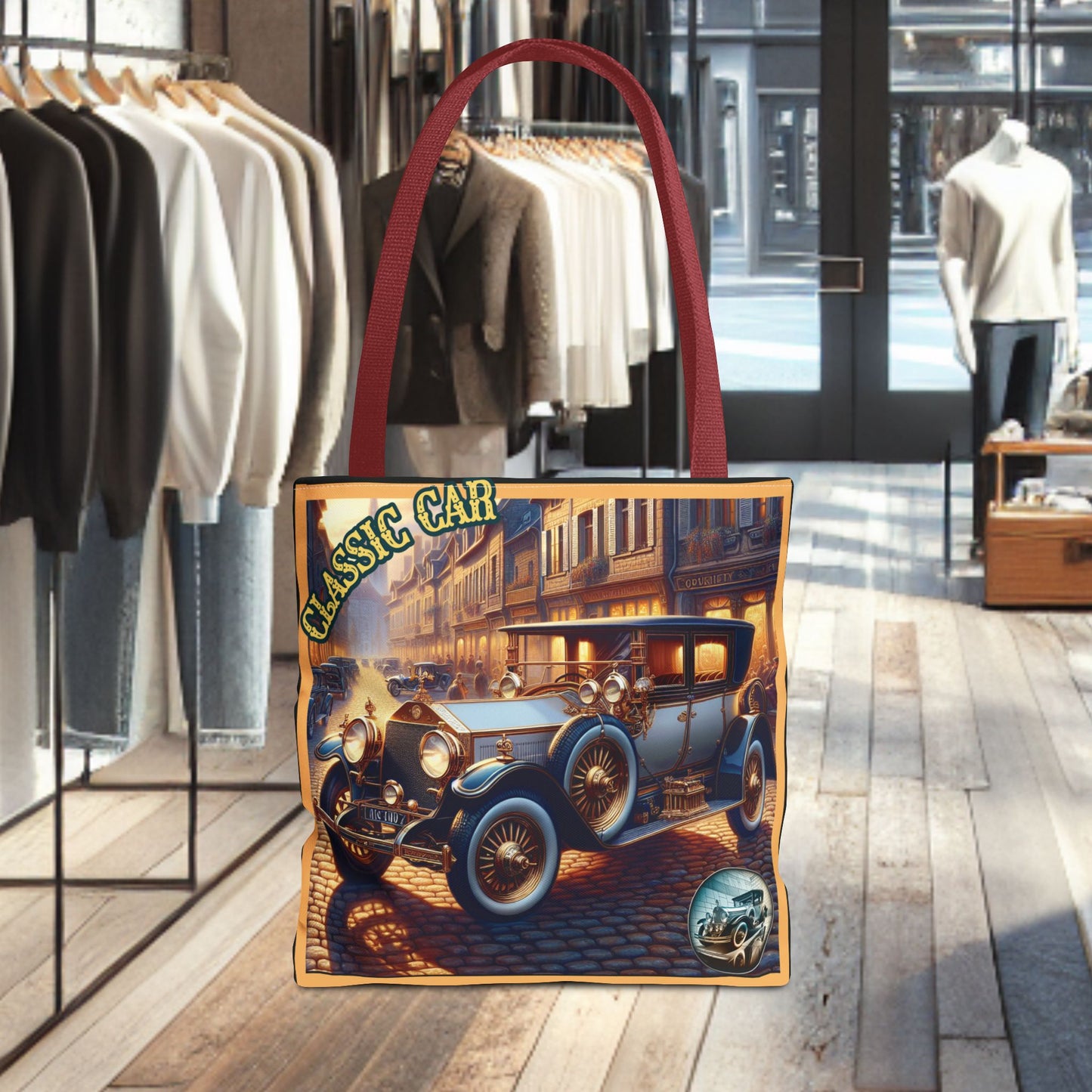 Tote Bag-Classic Car Blue Tote Bag -