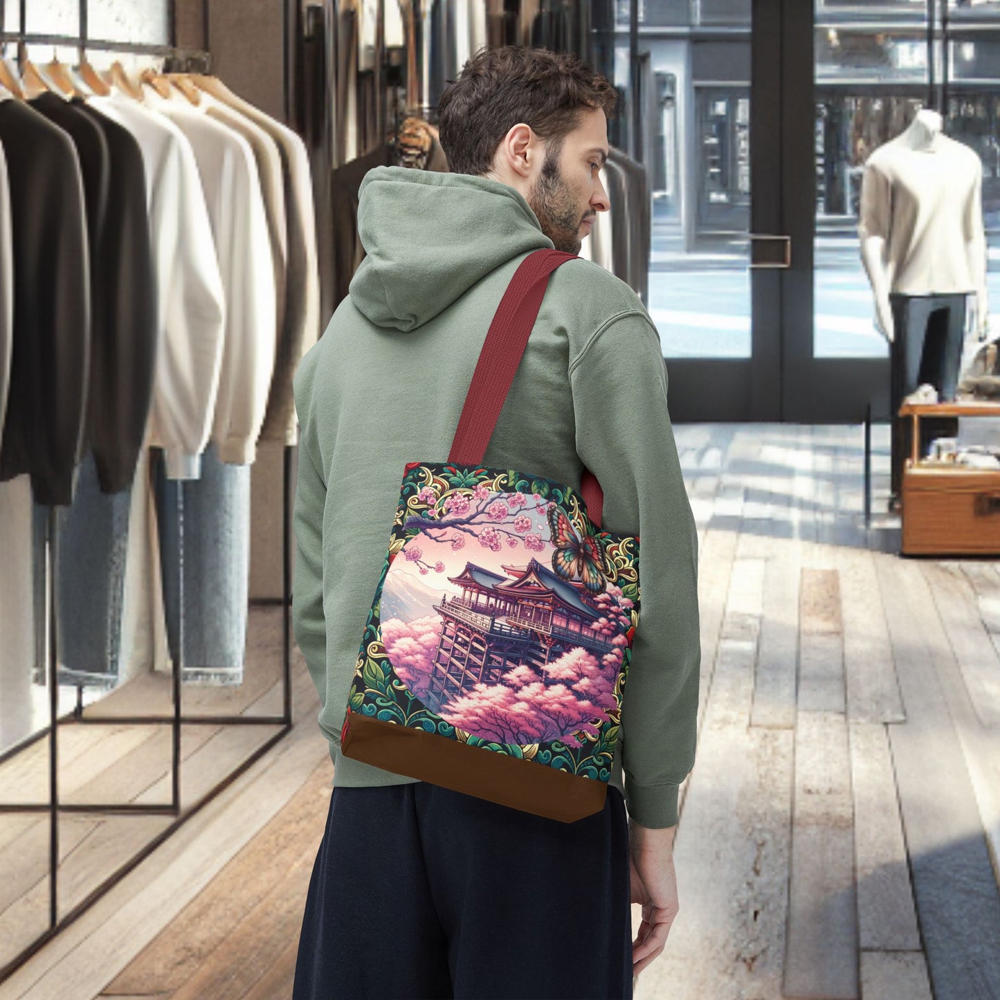 Sakura Butterfly Tote Bag