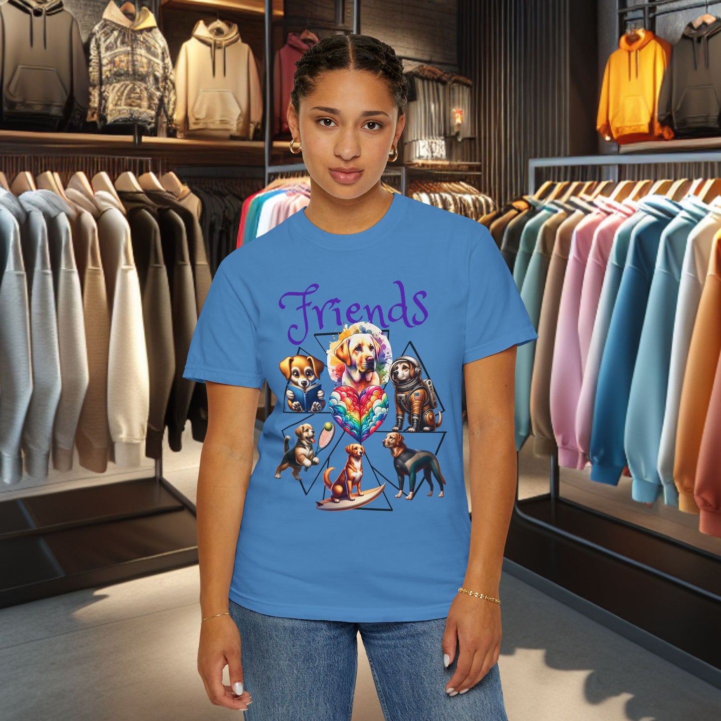 Dog Friends Unisex T-Shirt - Dog Lover's Gift, Cute Dogs