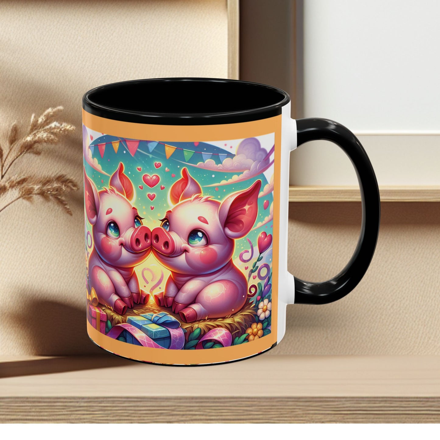 Coffee Mug Love Pigs Picknick 11, 15oz
