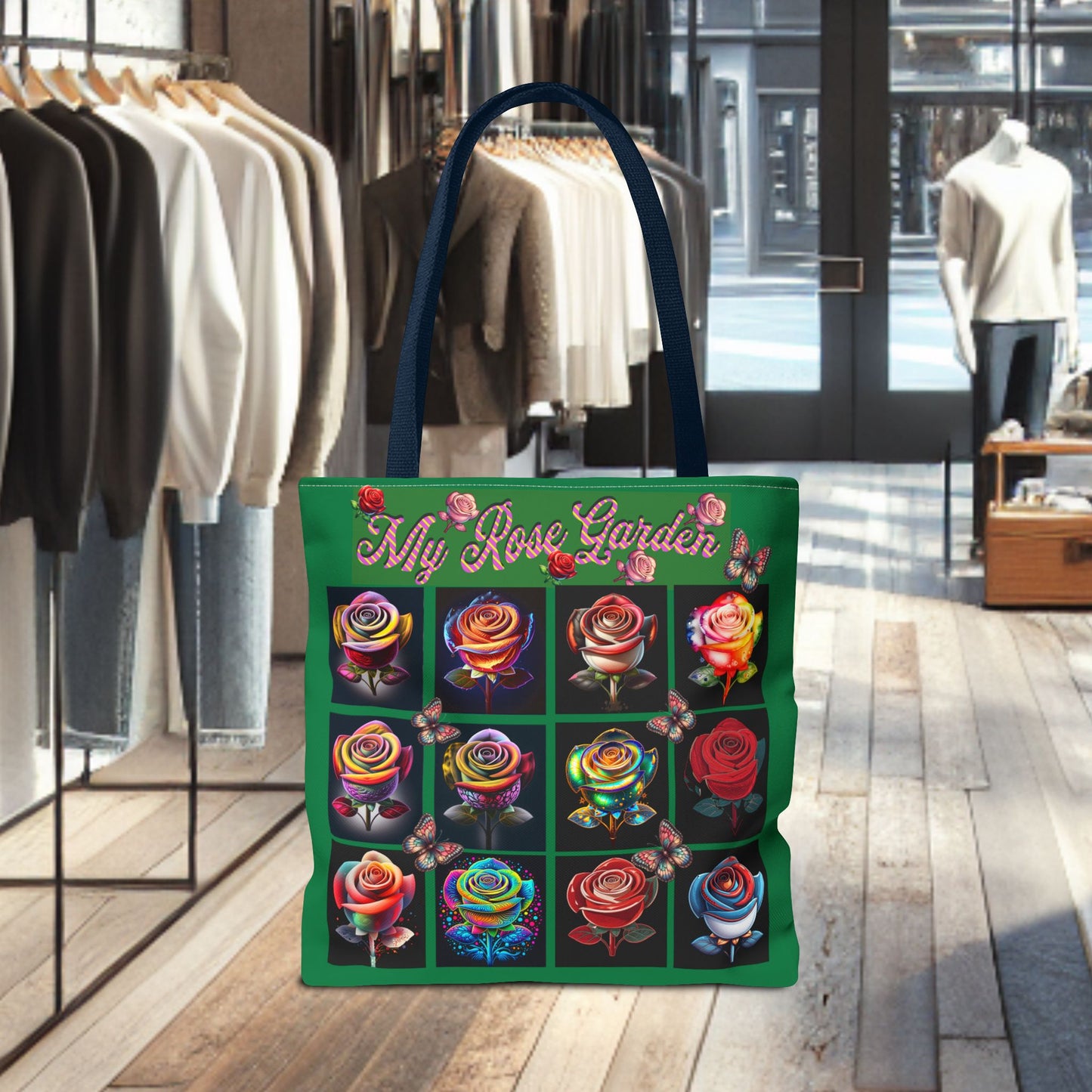 My Rose Garden Floral Tote Bag - Colorful Floral Prints for Garden Lovers