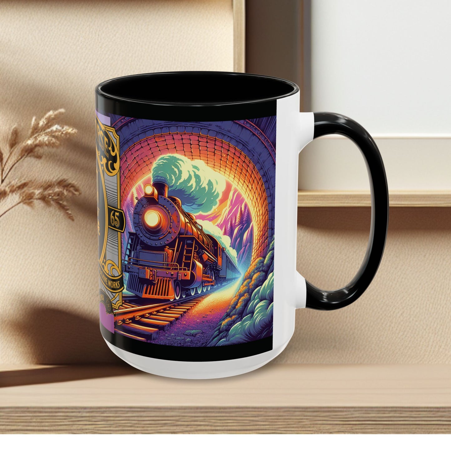 Mug- Steam engine Iron Horse- Accent Coffee Mug (15oz)