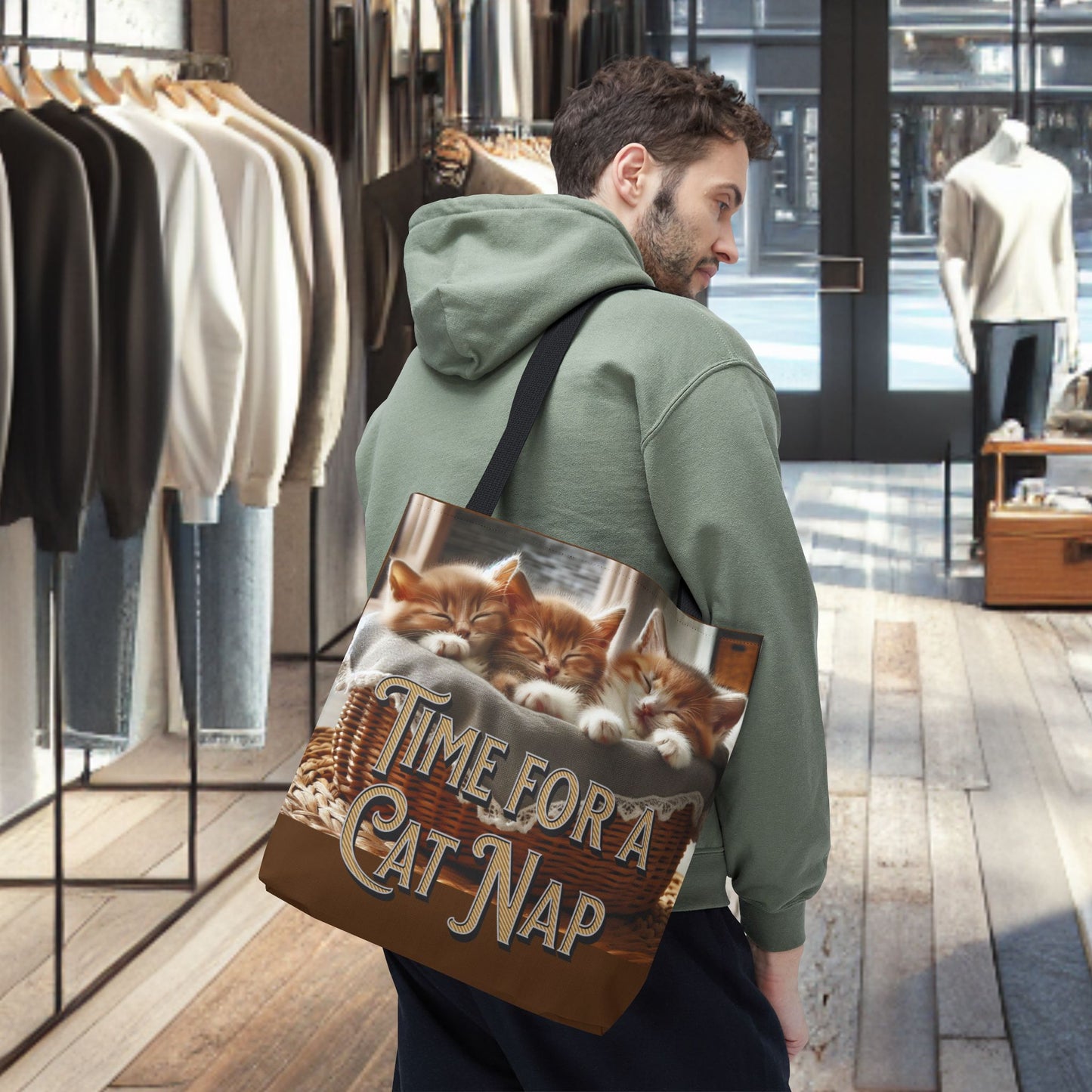 Tote Bag -Time For a Cat Nap Tote Bag (AOP)