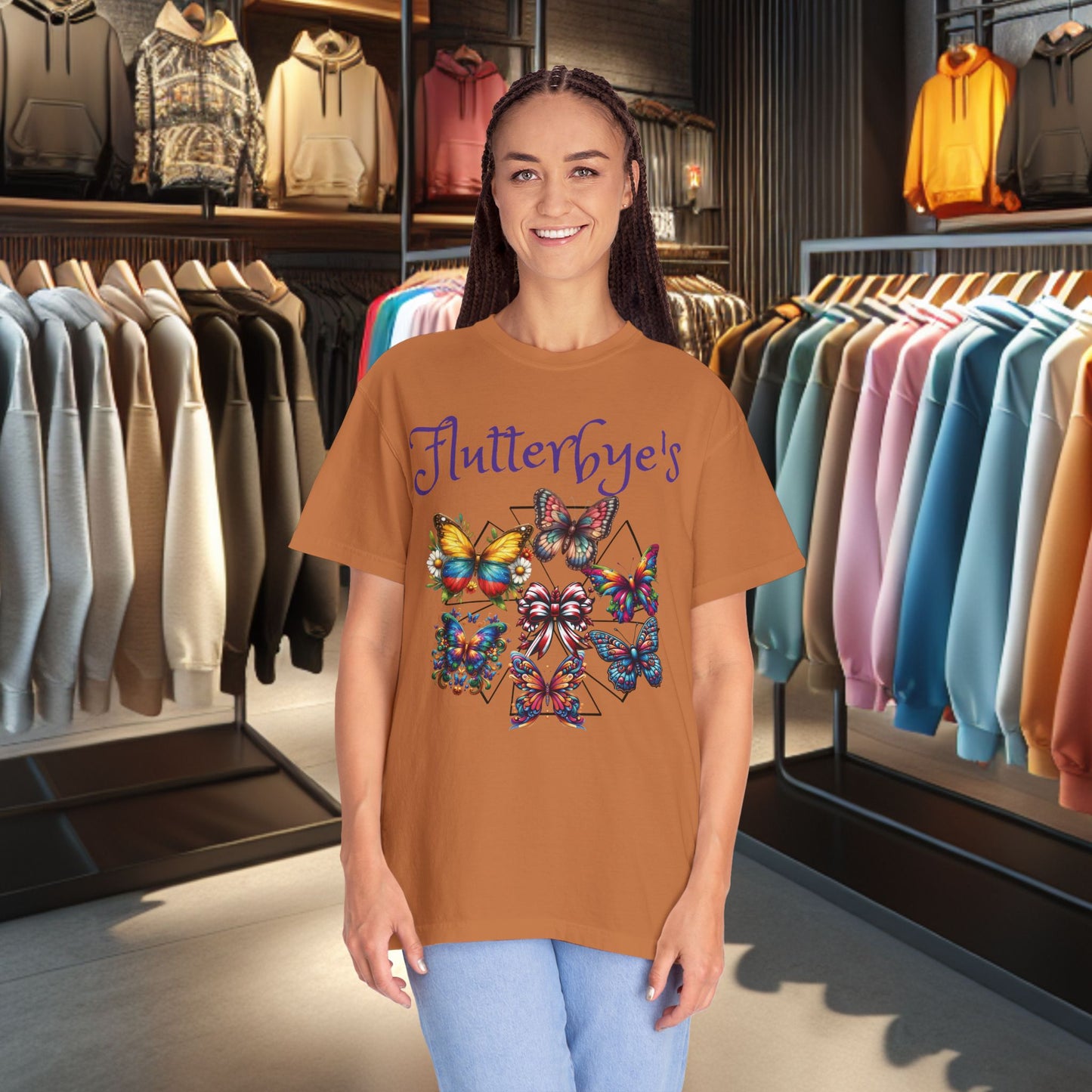 Flutterbye's - Butterfly Lover's Garment-Dyed T-shirt