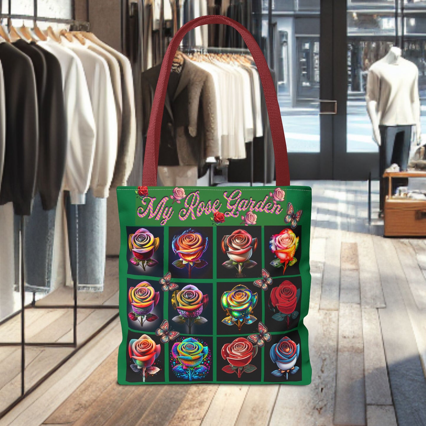My Rose Garden Floral Tote Bag - Colorful Floral Prints for Garden Lovers