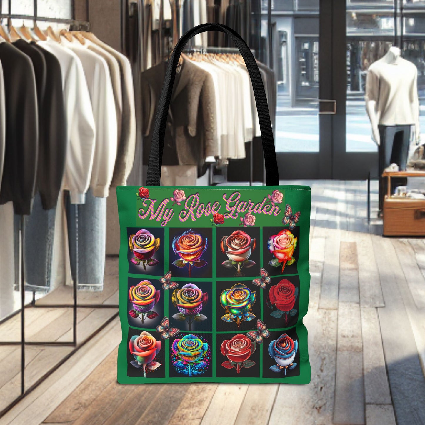 My Rose Garden Floral Tote Bag - Colorful Floral Prints for Garden Lovers
