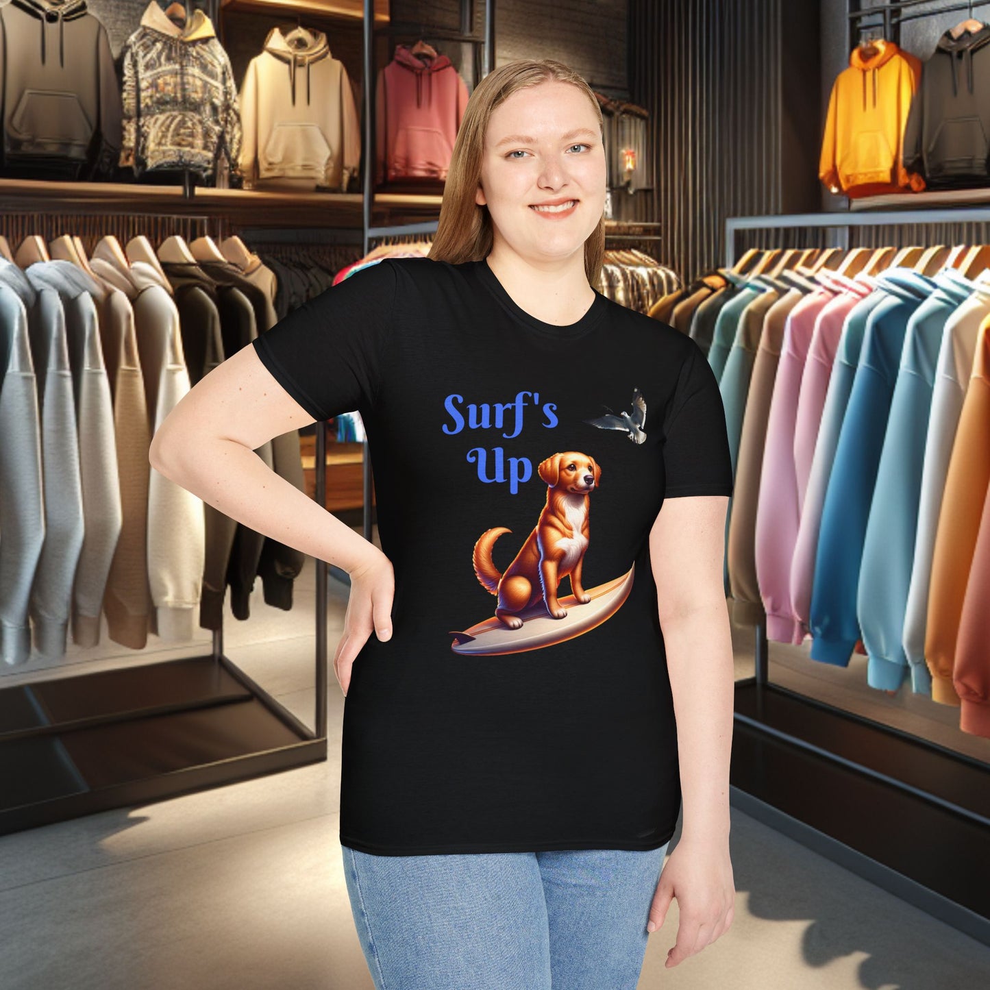 Dog Surfing Unisex T-Shirt - Surf's Up