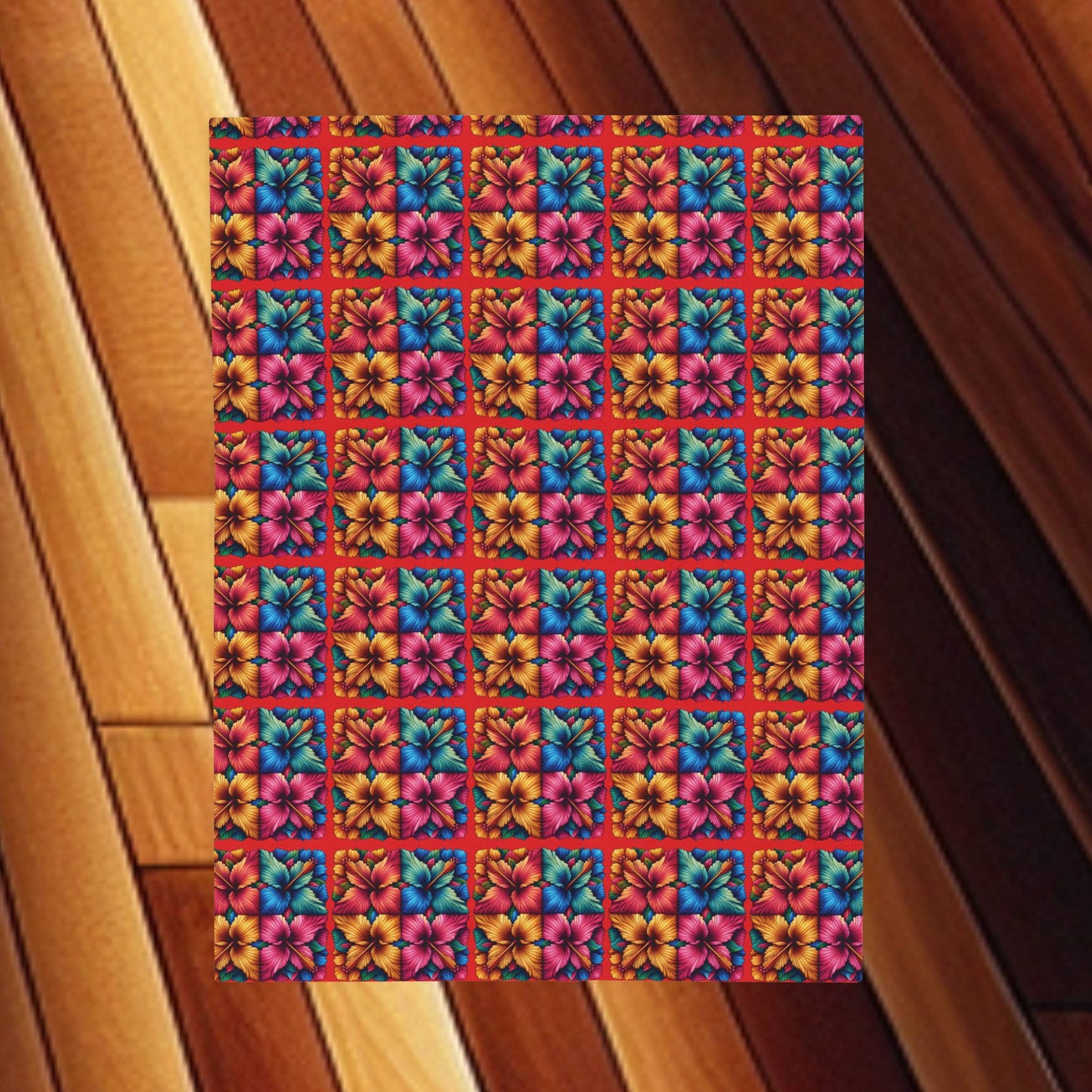 Colorful Floral Velveteen Blanket