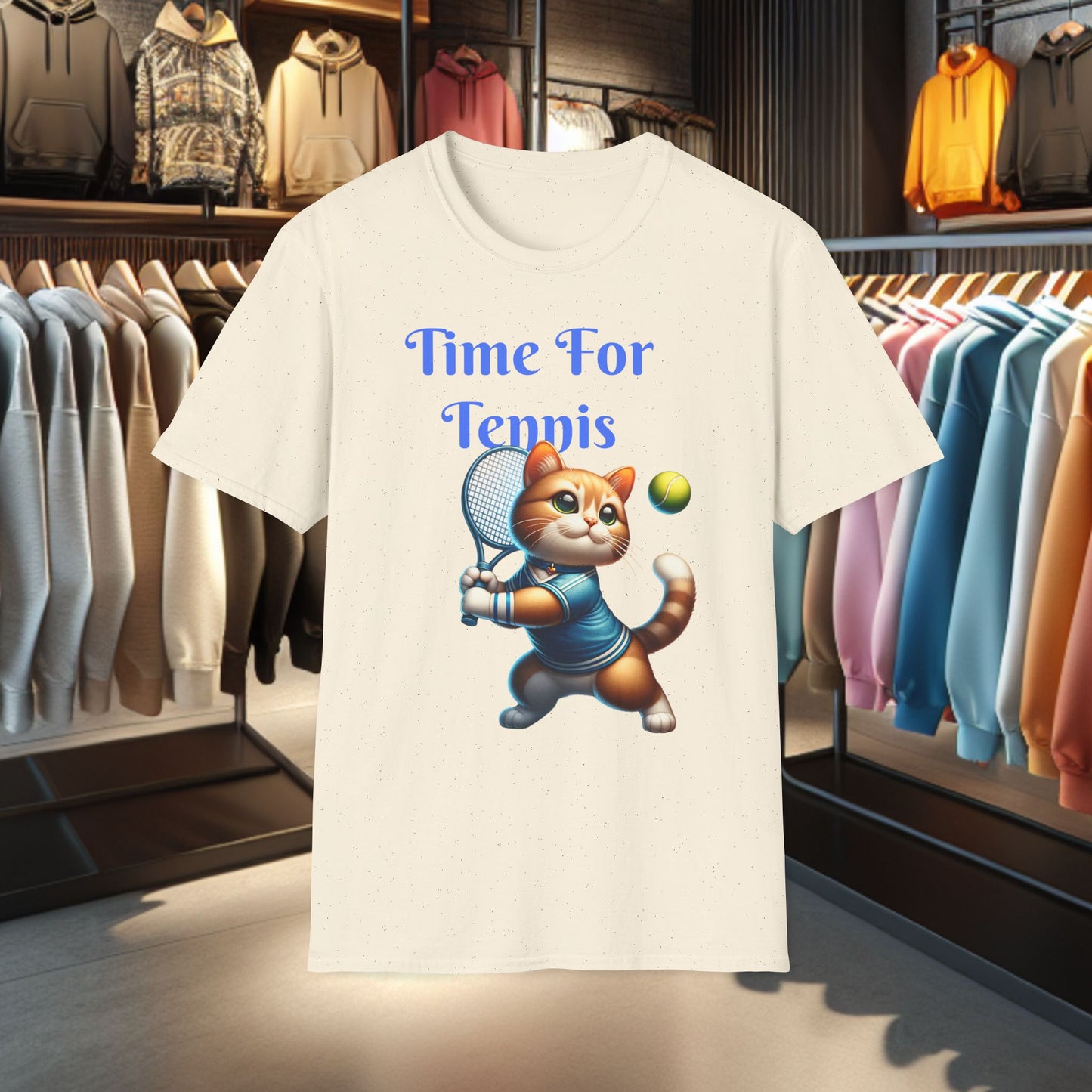 Cat Playing Tennis Unisex T-Shirt - Time For Tennis