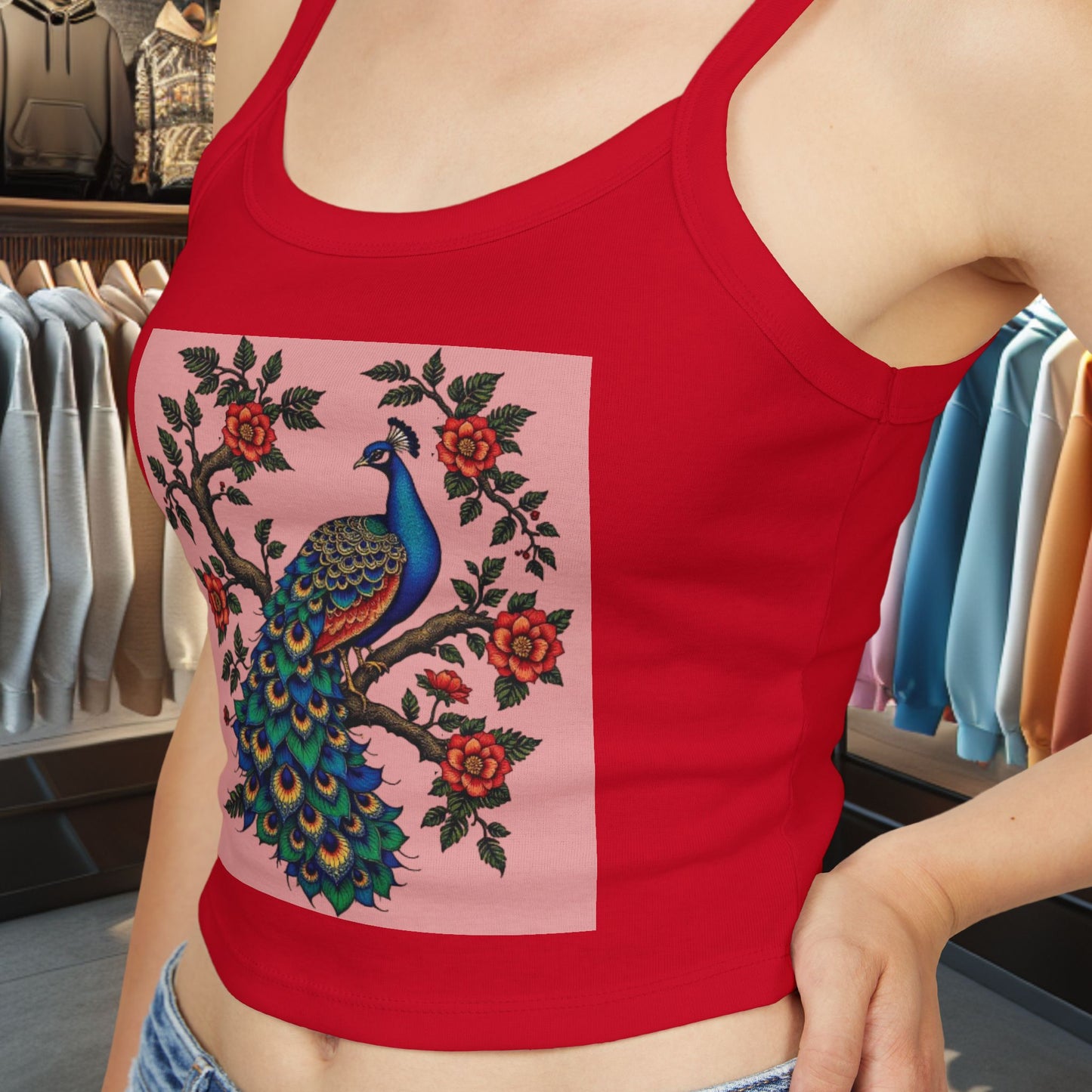 Floral Peacock Tank Top