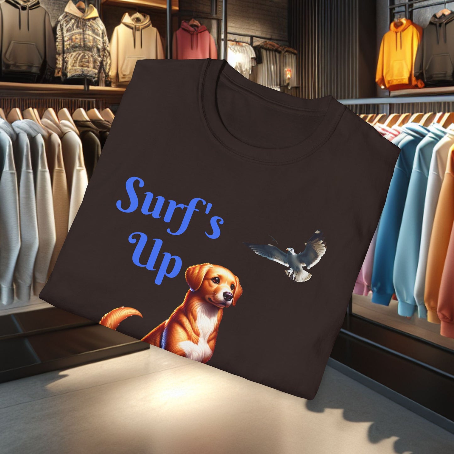 Dog Surfing Unisex T-Shirt - Surf's Up