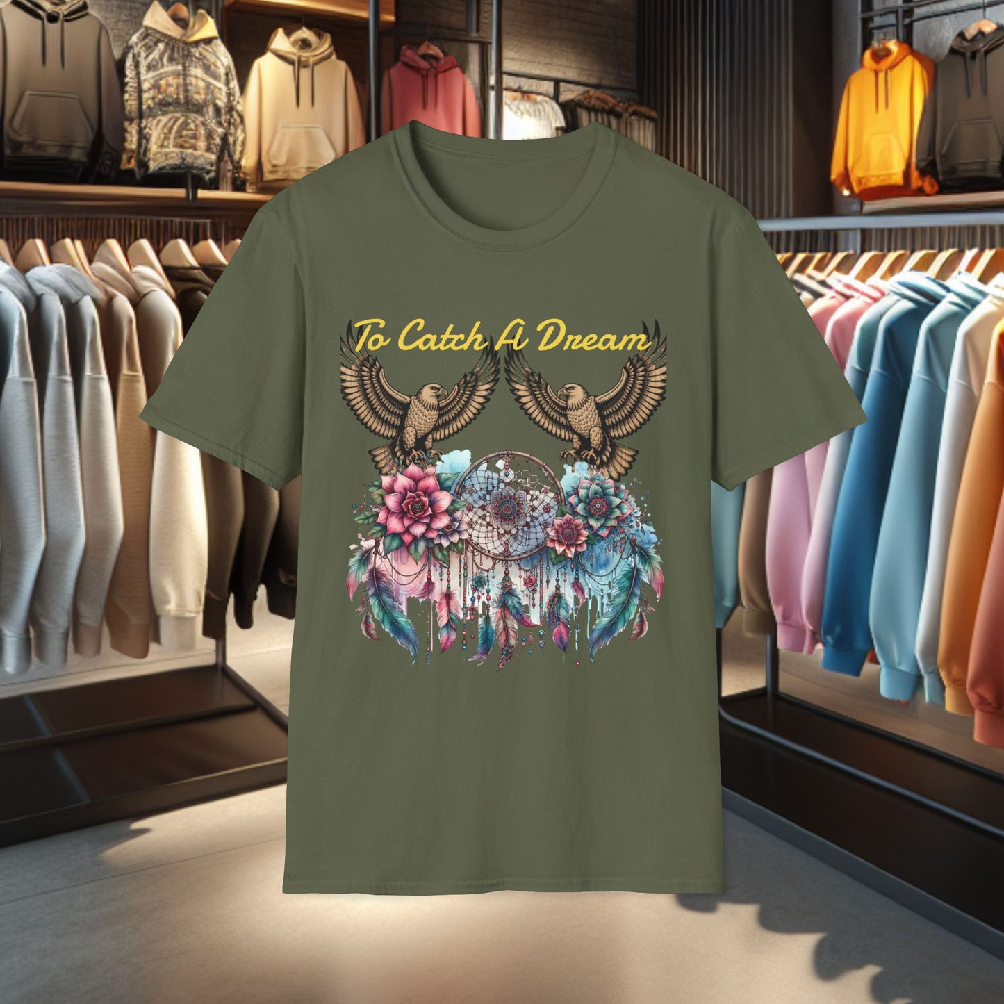 Dreamcatcher Unisex T-Shirt - To Catch A Dream - Dreamcatcher & Egals