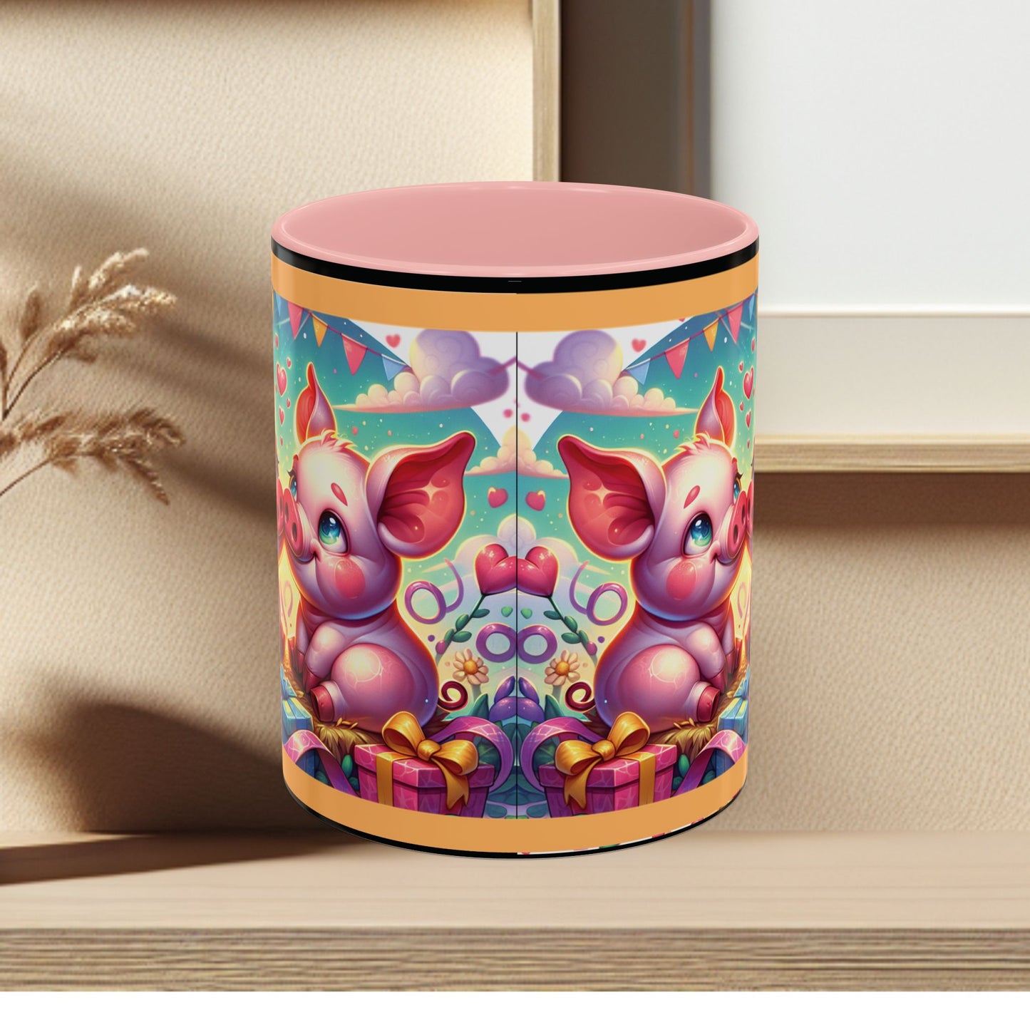 Coffee Mug Love Pigs Picknick 11, 15oz