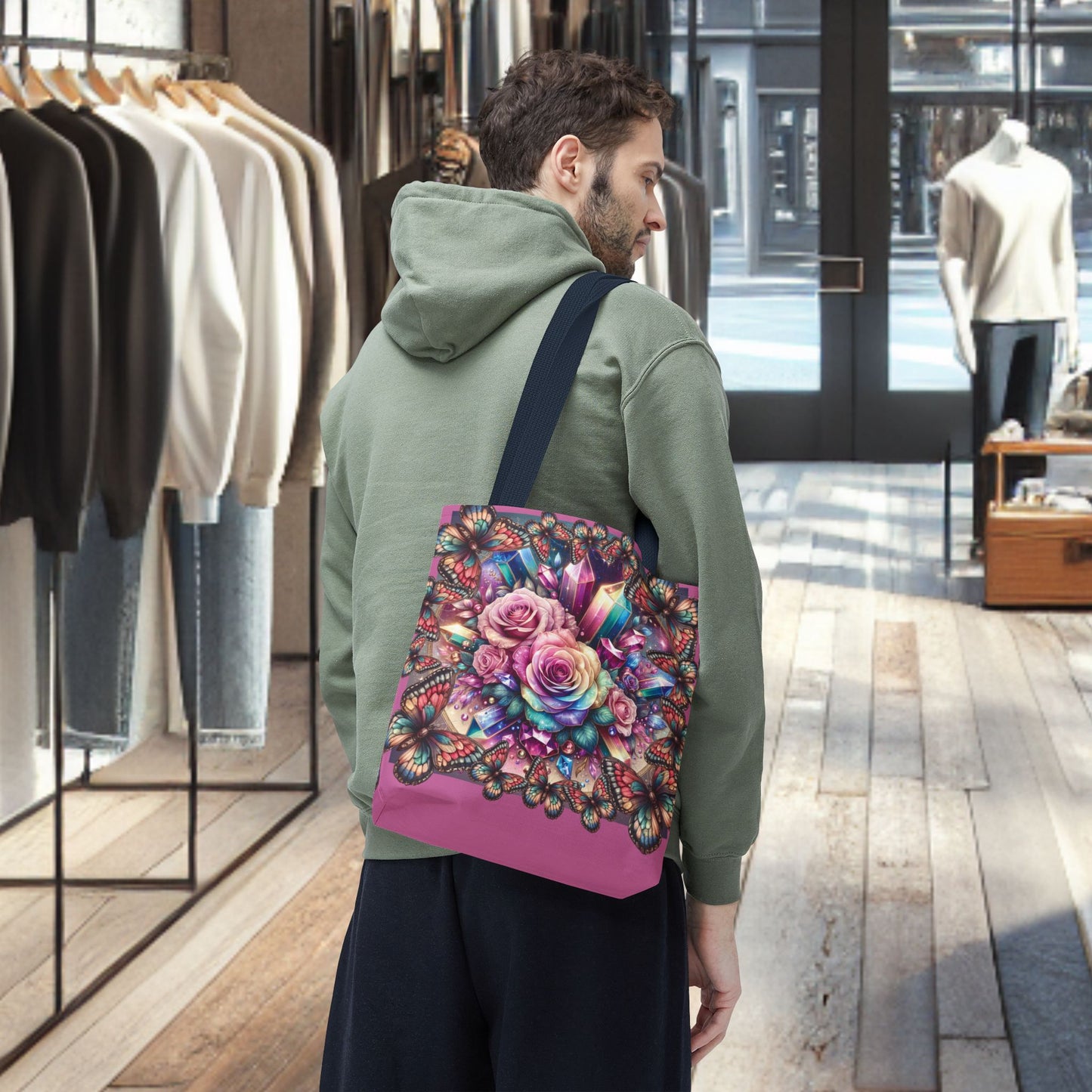 Butterfly Floral Tote Bag