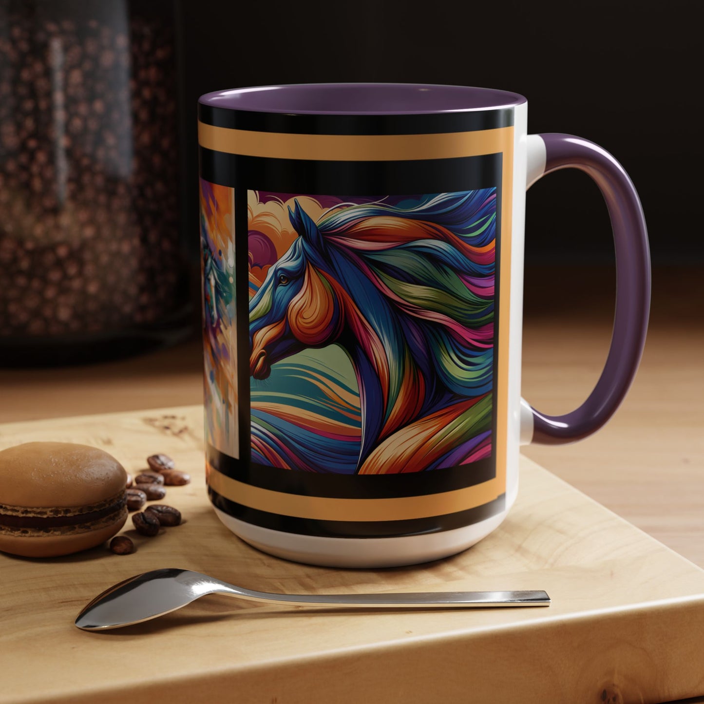 Mug Coffee Multi Color Horses 11oz 15oz