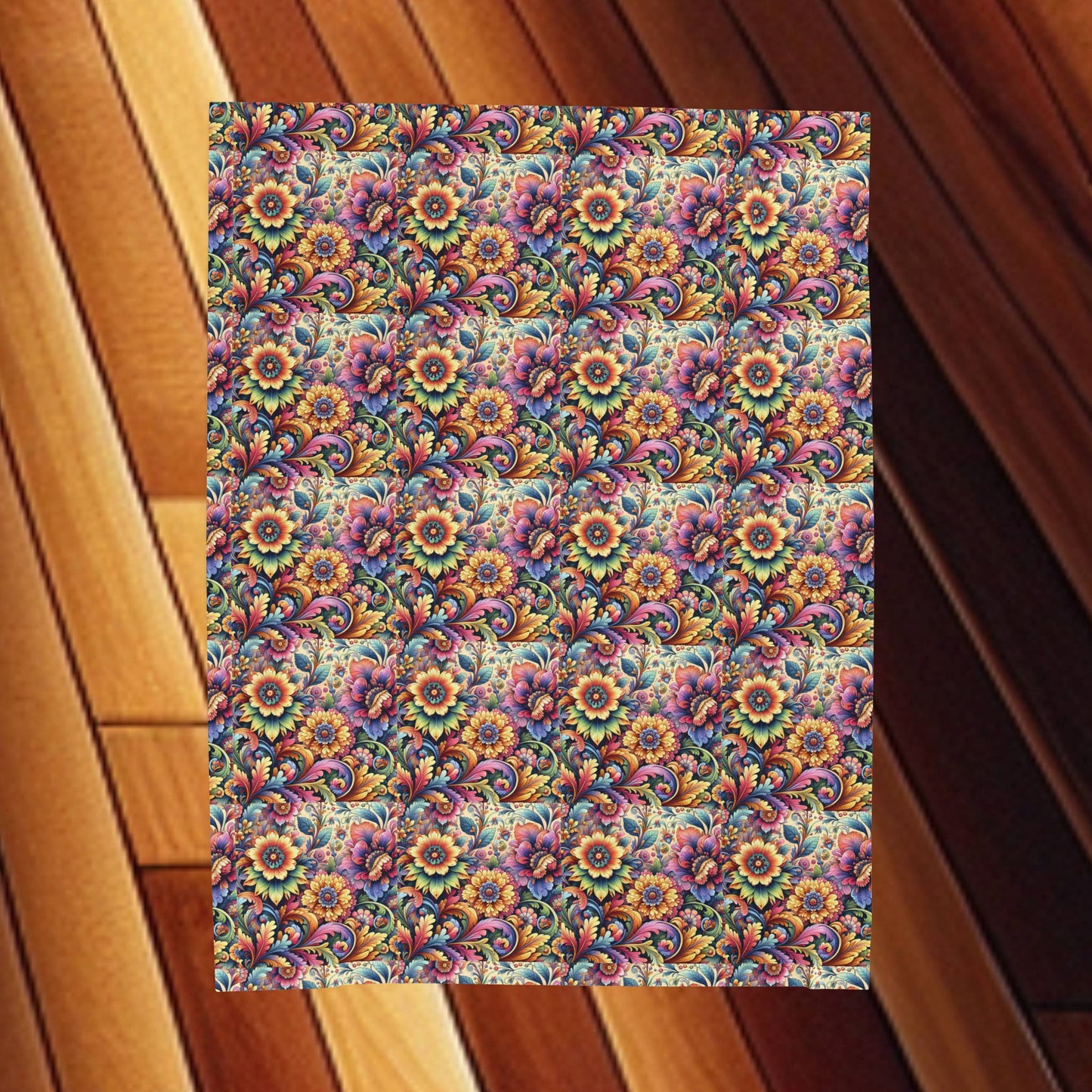 Floral Velveteen Plush Blanket