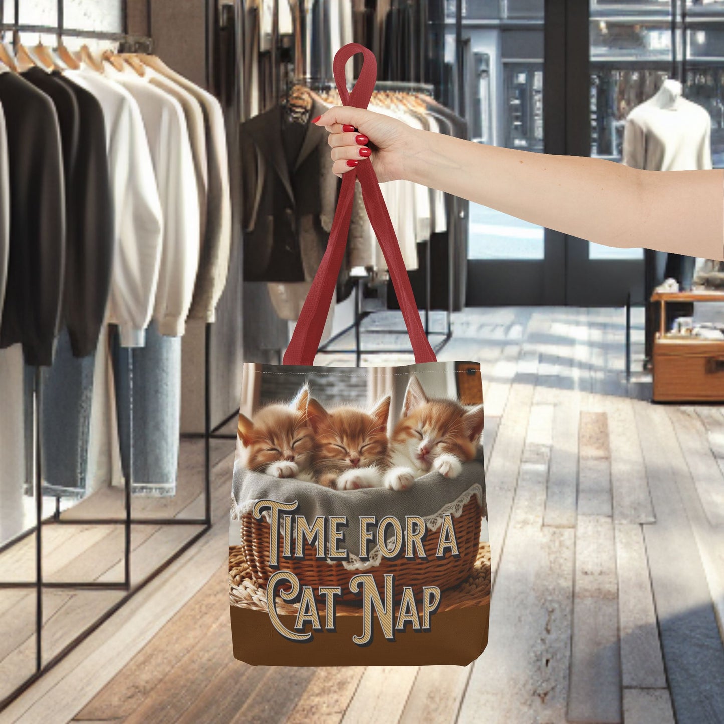 Tote Bag -Time For a Cat Nap Tote Bag (AOP)