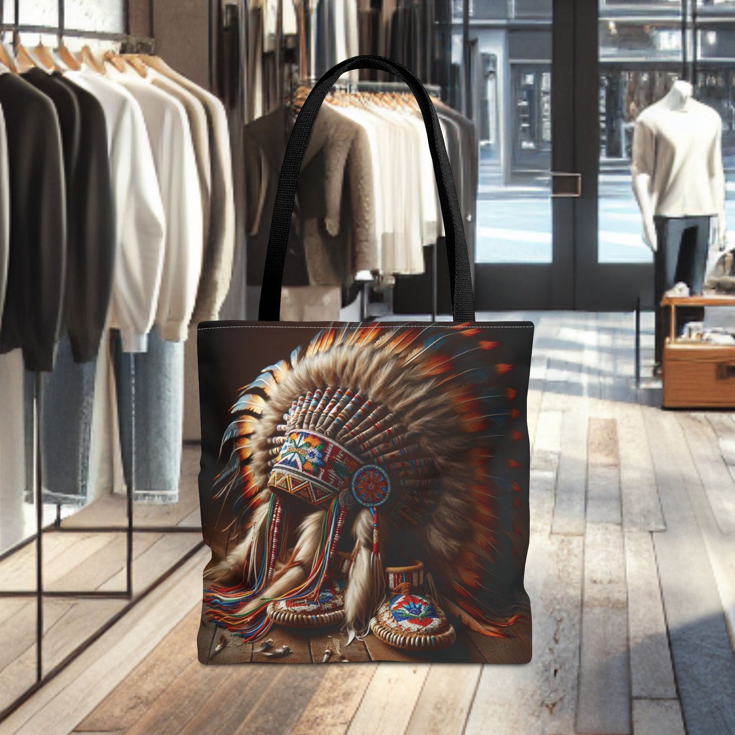 Native War Bonnet Tote Bag - Tribal Style Accessories