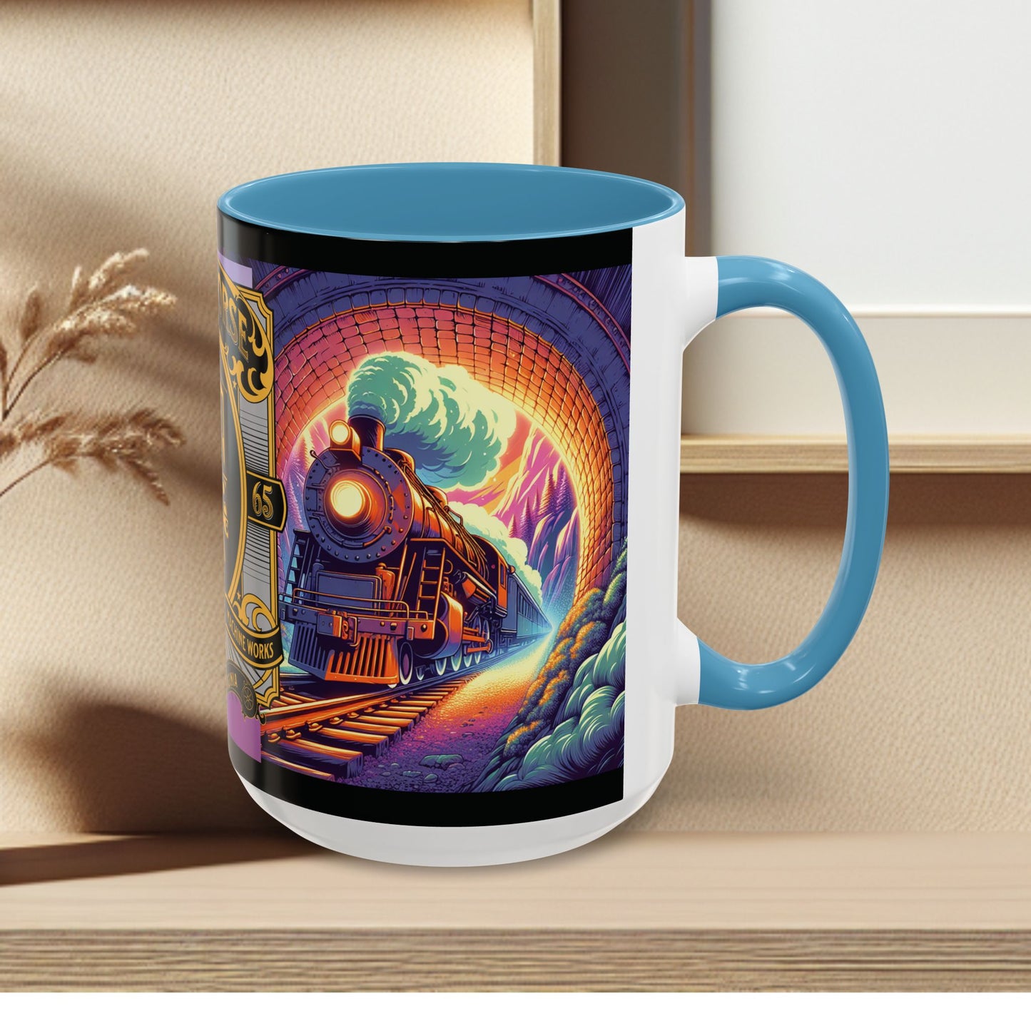 Mug- Steam engine Iron Horse- Accent Coffee Mug (15oz)