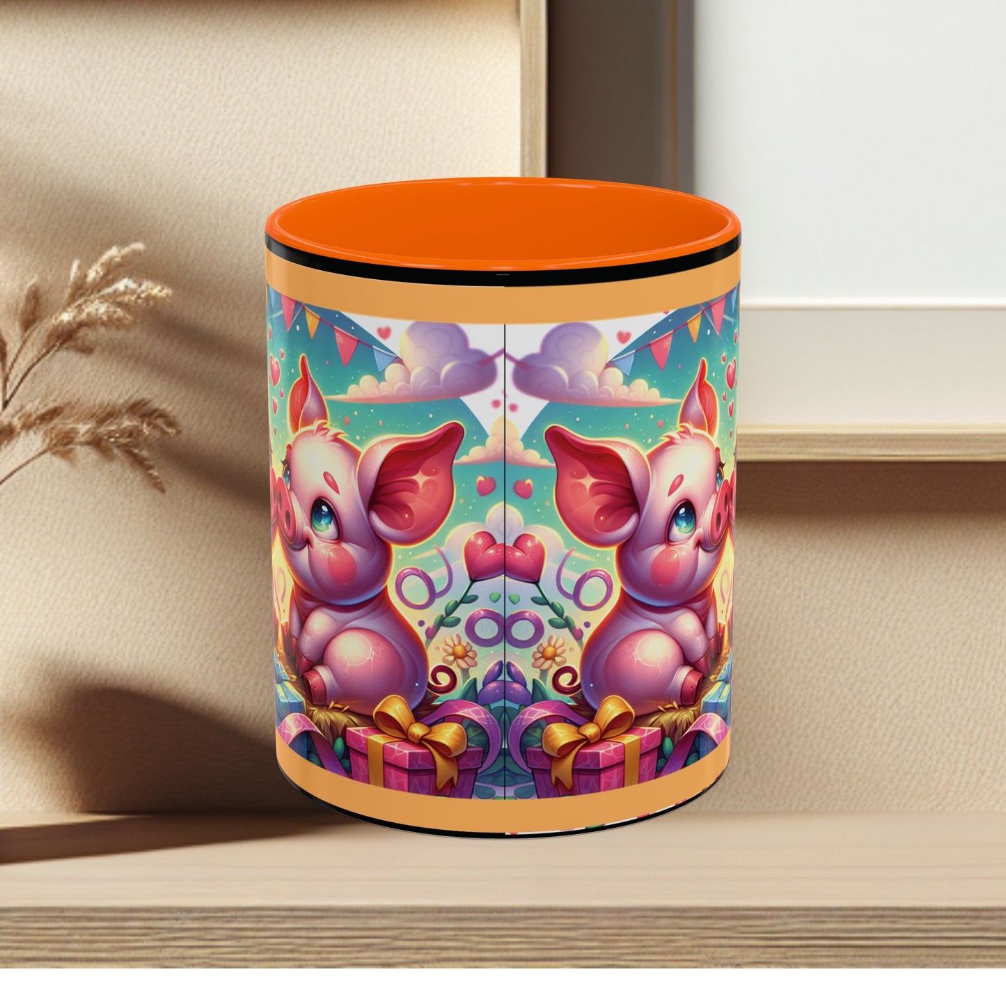 Coffee Mug Love Pigs Picknick 11, 15oz
