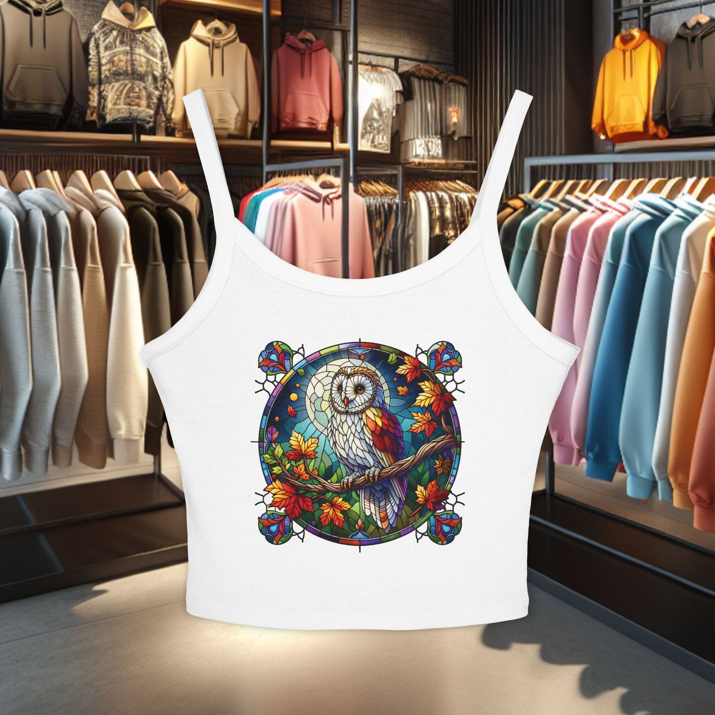 Women's Tank Top - Stain Glass Owl Design