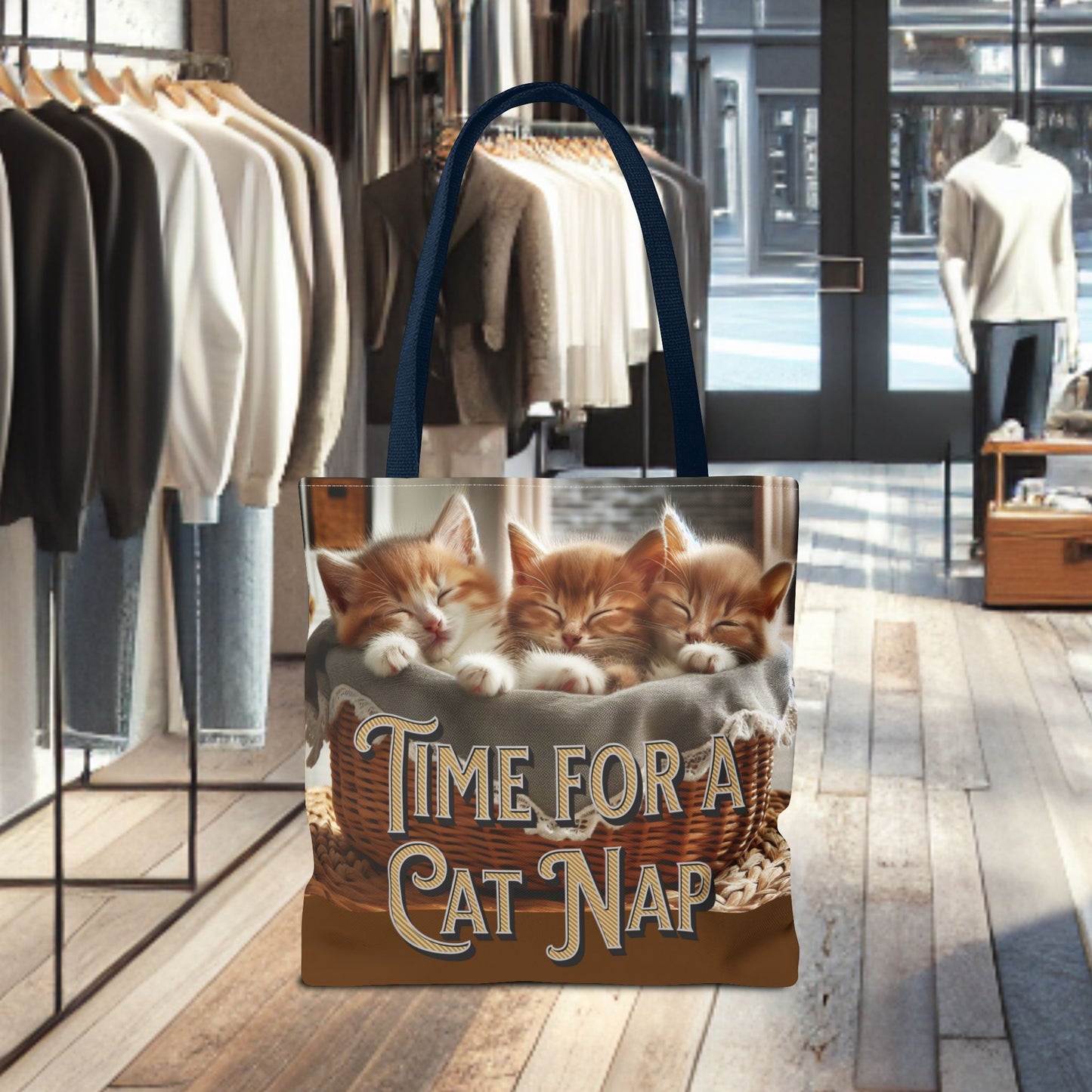 Tote Bag -Time For a Cat Nap Tote Bag (AOP)
