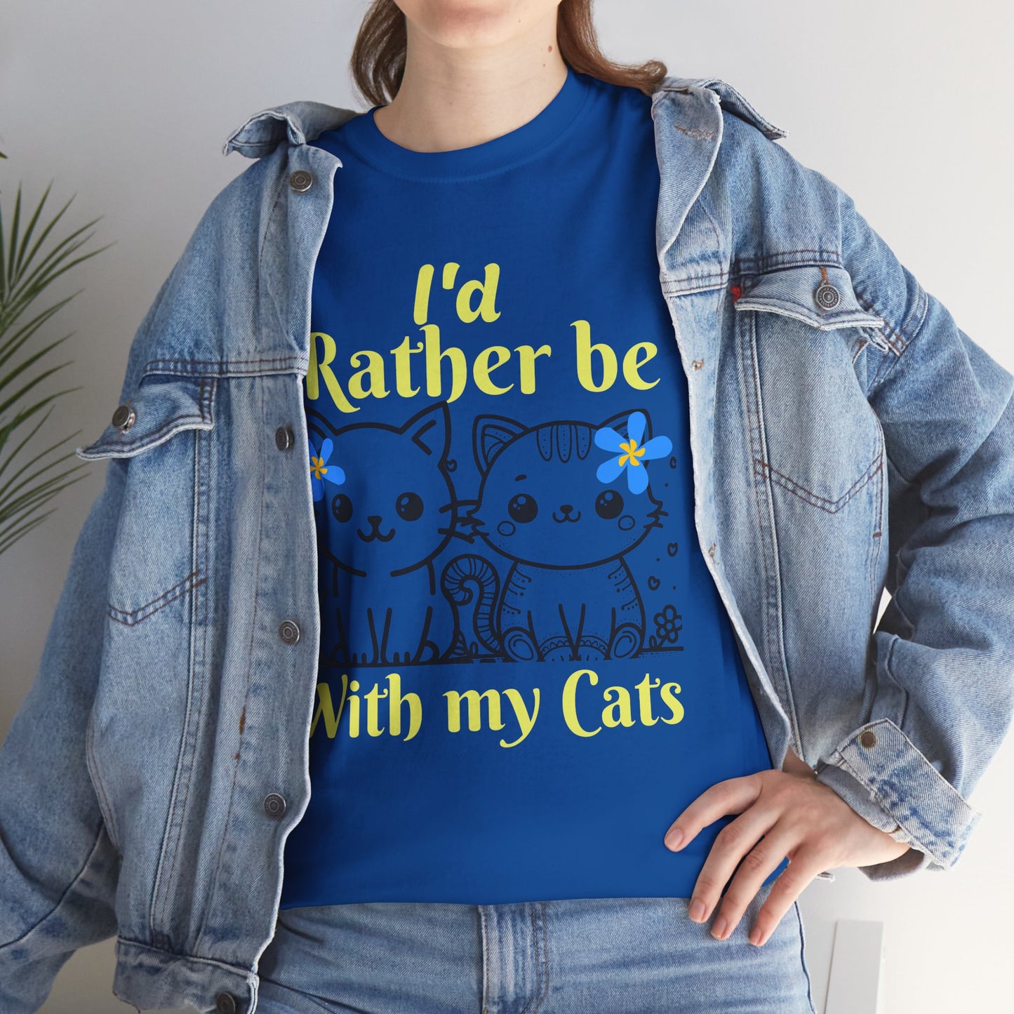 With my Cats Heavy Cotton Tee | Cat Lover Gift | Colorful Fun Shirt | Cute Animal Apparel | Perfect for Birthdays & Pet Lovers