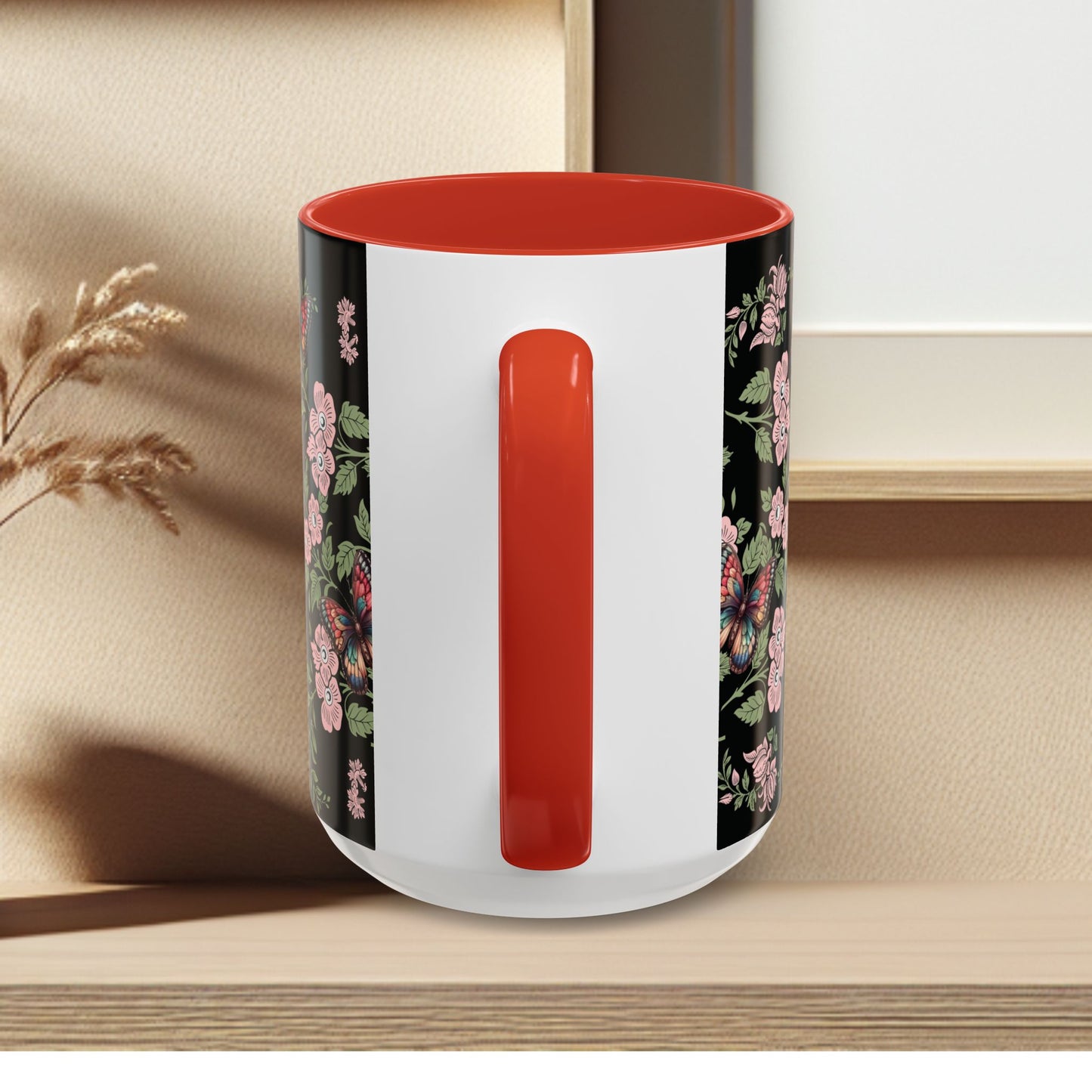Floral Coffee Mug Black