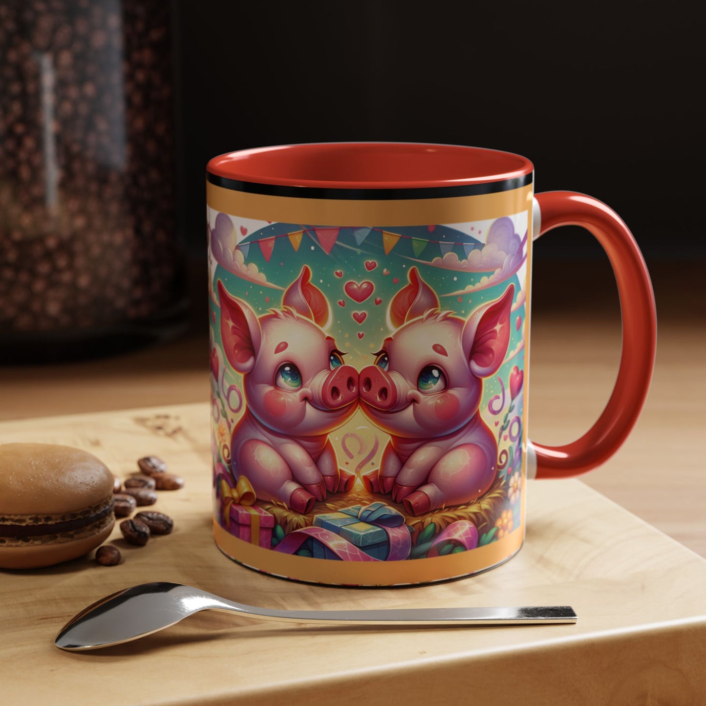 Coffee Mug Love Pigs Picknick 11, 15oz