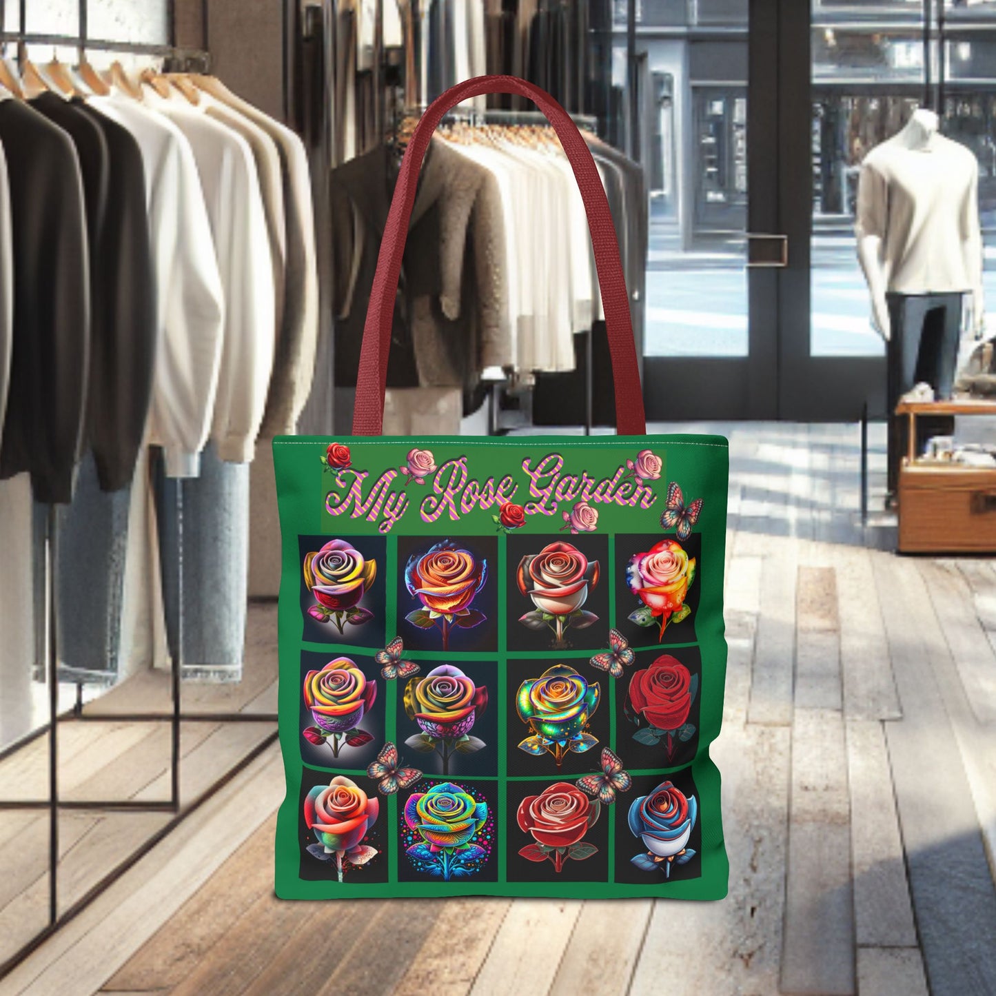 My Rose Garden Floral Tote Bag - Colorful Floral Prints for Garden Lovers
