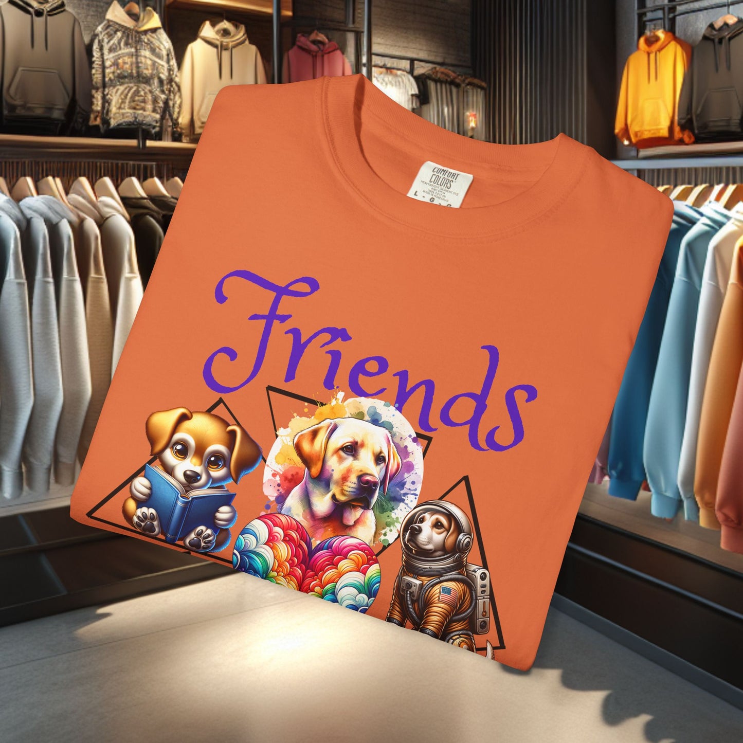 Dog Friends Unisex T-Shirt - Dog Lover's Gift, Cute Dogs