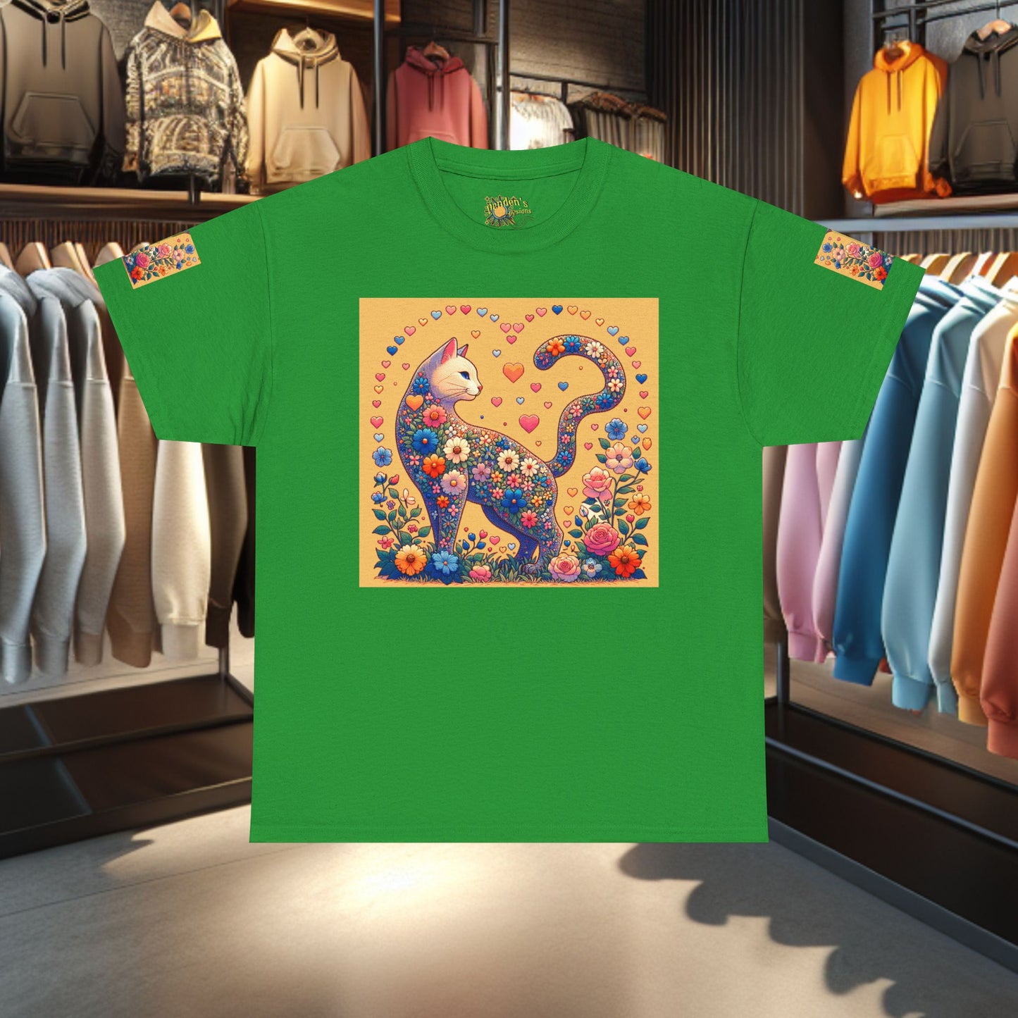 Loving Cat Flower Mozaic T-Shirt